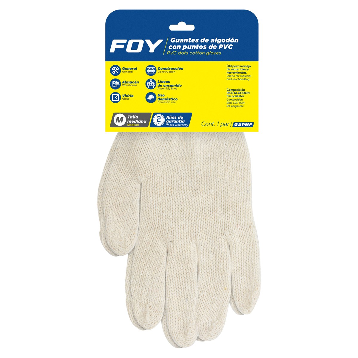 Guantes de algodón con puntos de PVC M Foy - Imagen 2