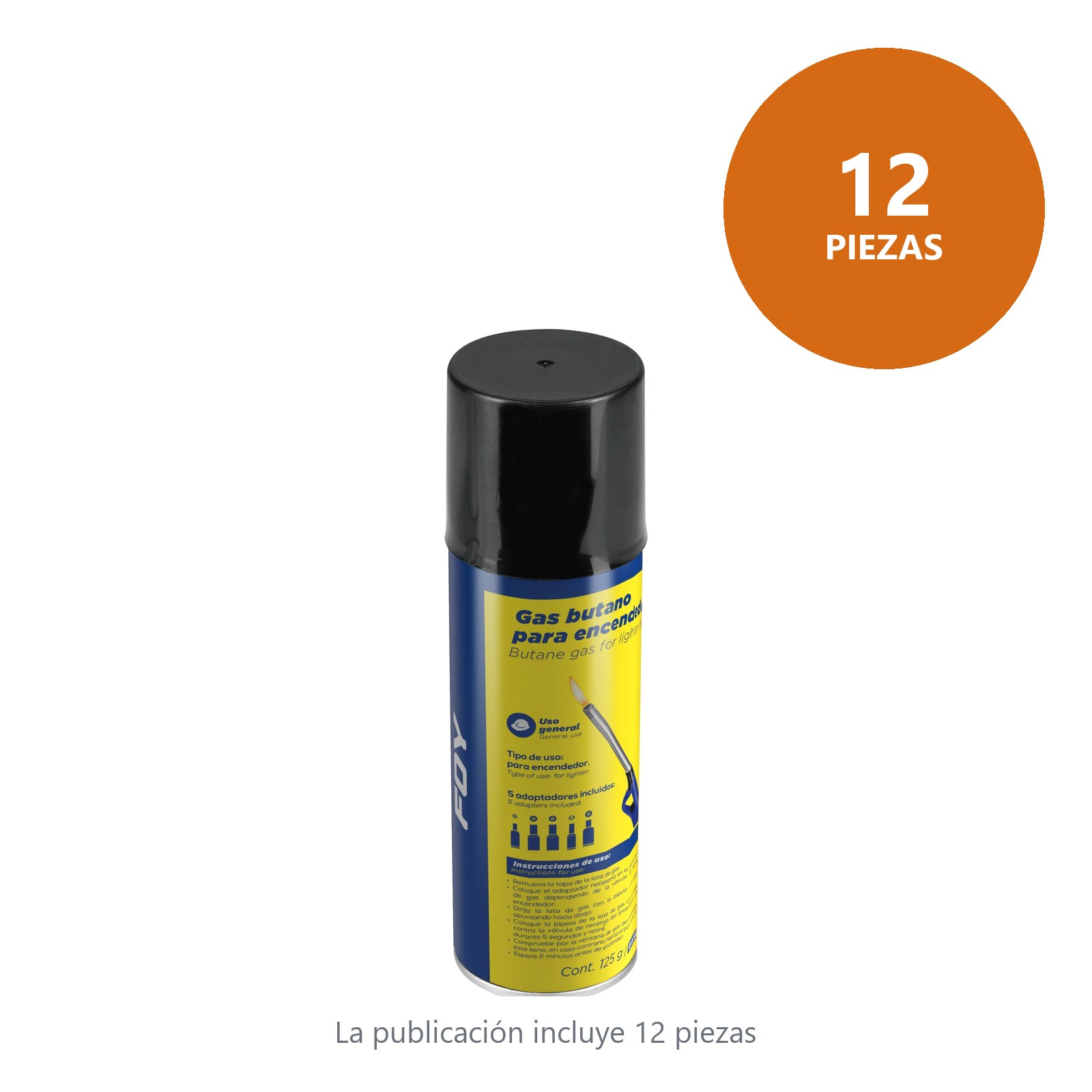 Lata de gas butano para encendedor 125 g Foy - Imagen 4
