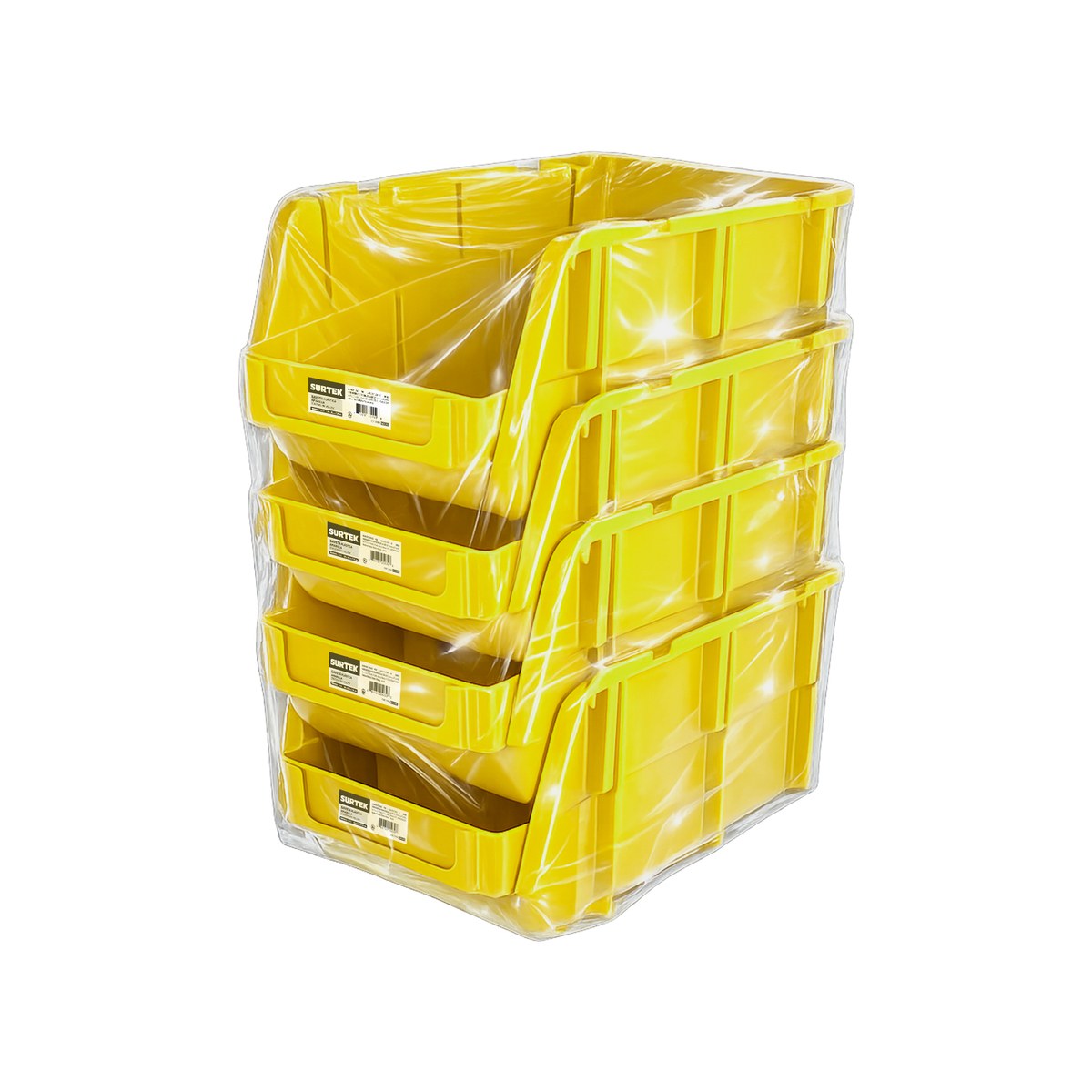Gaveta plástica pico de pato color amarillo 7" x 4" x 3" Surtek - Imagen 2