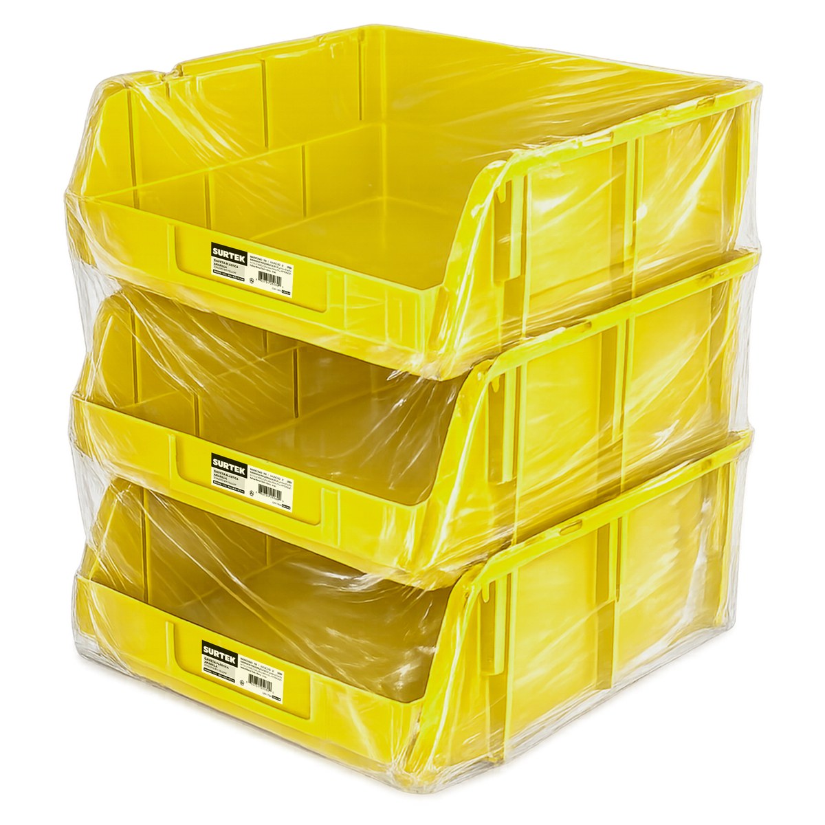 Gaveta plástica pico de pato color amarillo 17" x 16" x 7" Surtek - Imagen 2