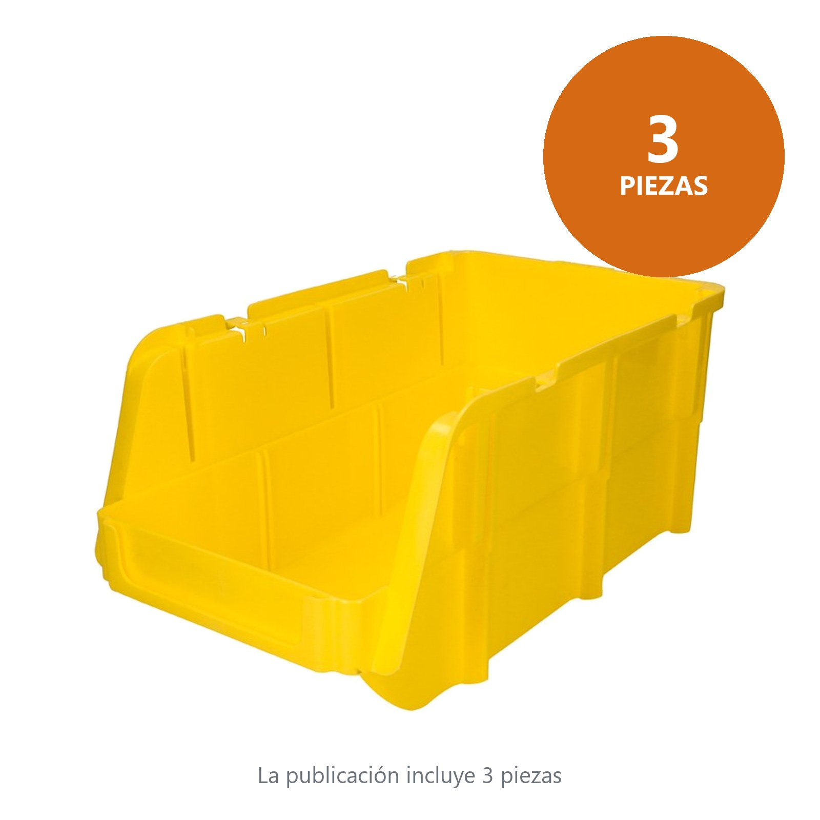 Gaveta plástica pico de pato color amarillo 17" x 16" x 7" Surtek - Imagen 3