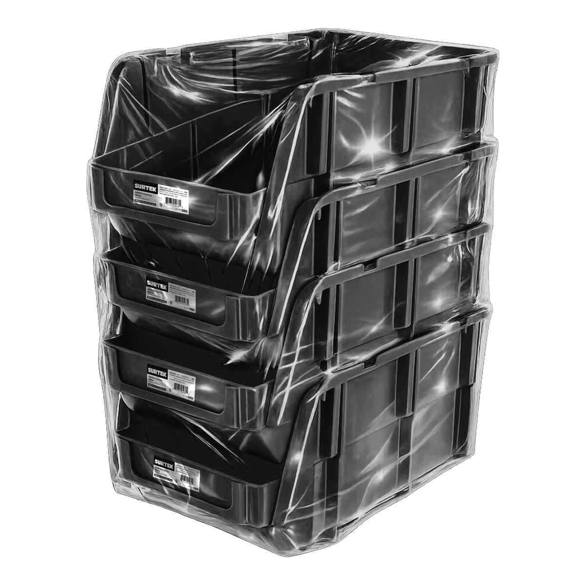 Gaveta plástica pico de pato color negro 11" x 6" x 5" Surtek - Imagen 3