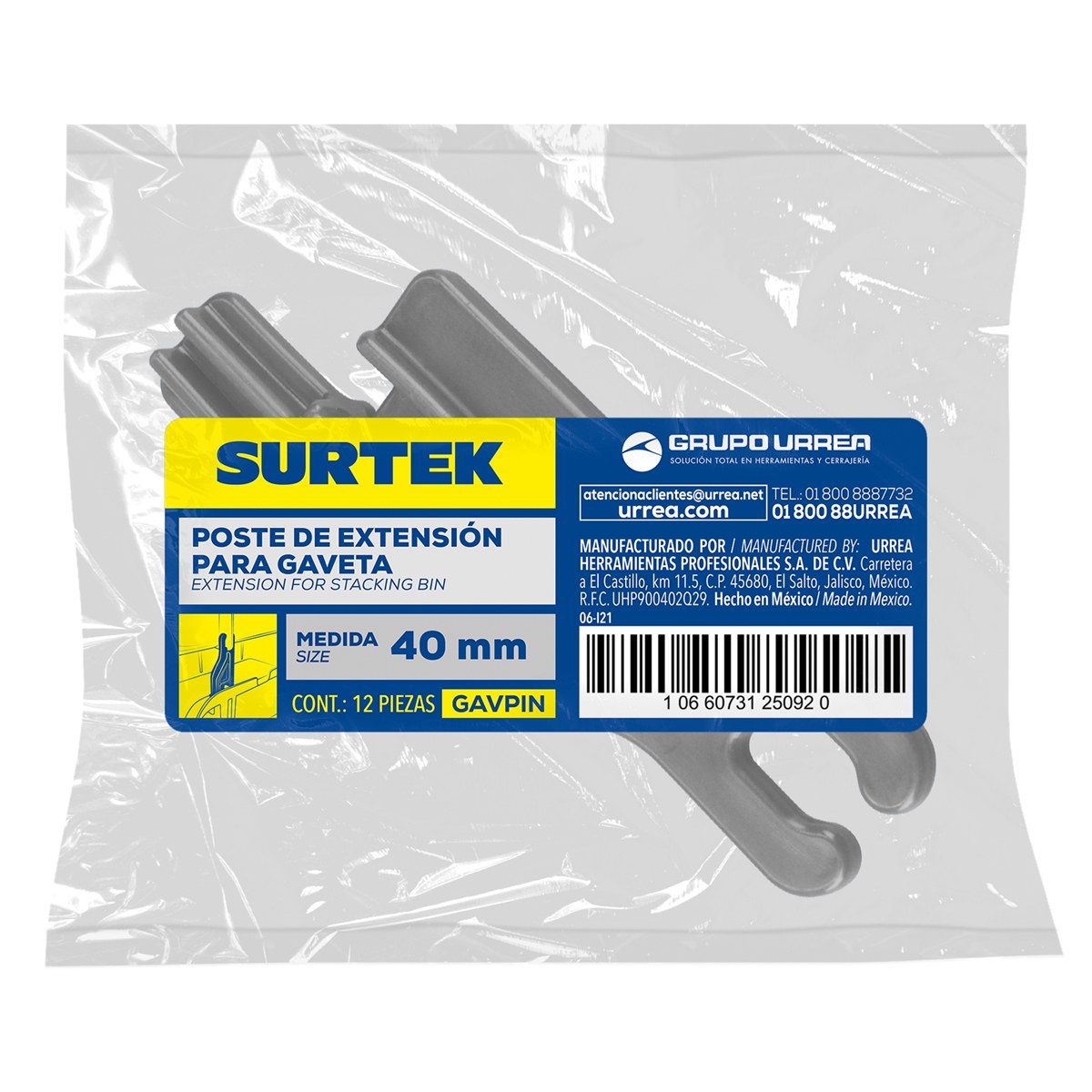 Poste de extensión para gaveta plástica pico de pato Surtek - Imagen 2