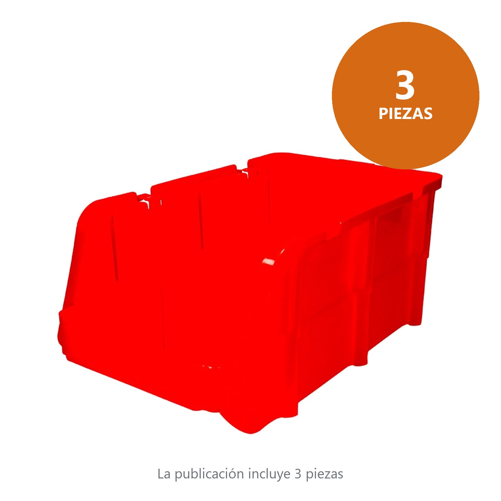 Gaveta plástica pico de pato color rojo 14" x 8" x 7" Surtek - Imagen 3