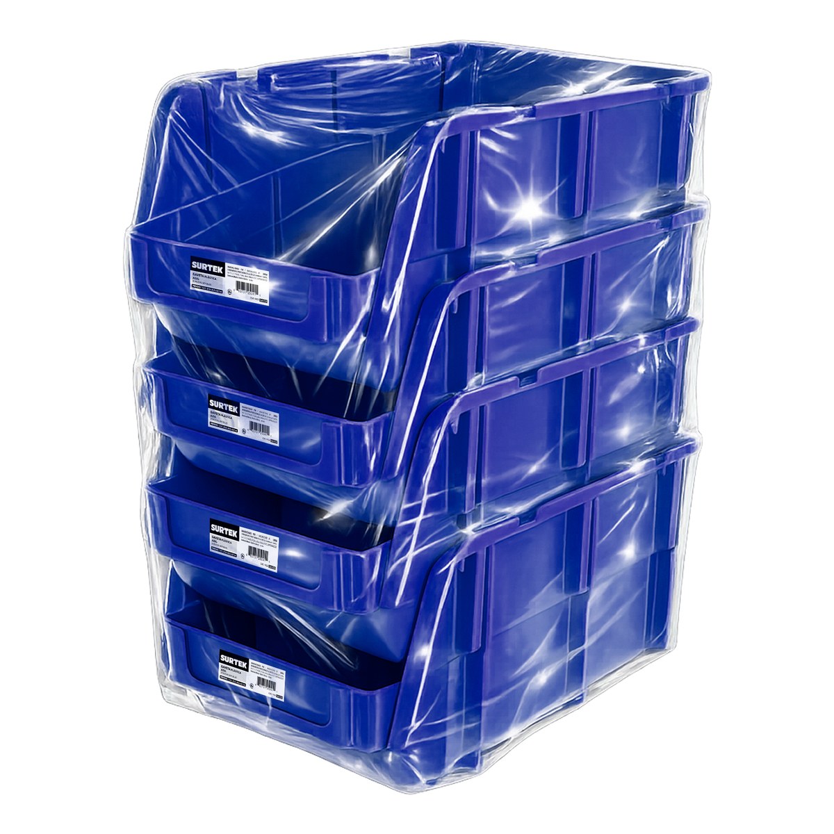 Gaveta plástica pico de pato color azul 11" x 6" x 5" Surtek - Imagen 2