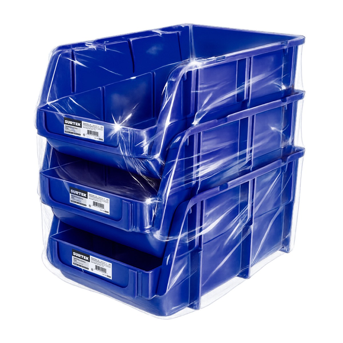 Gaveta plástica pico de pato color azul 14" x 8" x 7" Surtek - Imagen 2