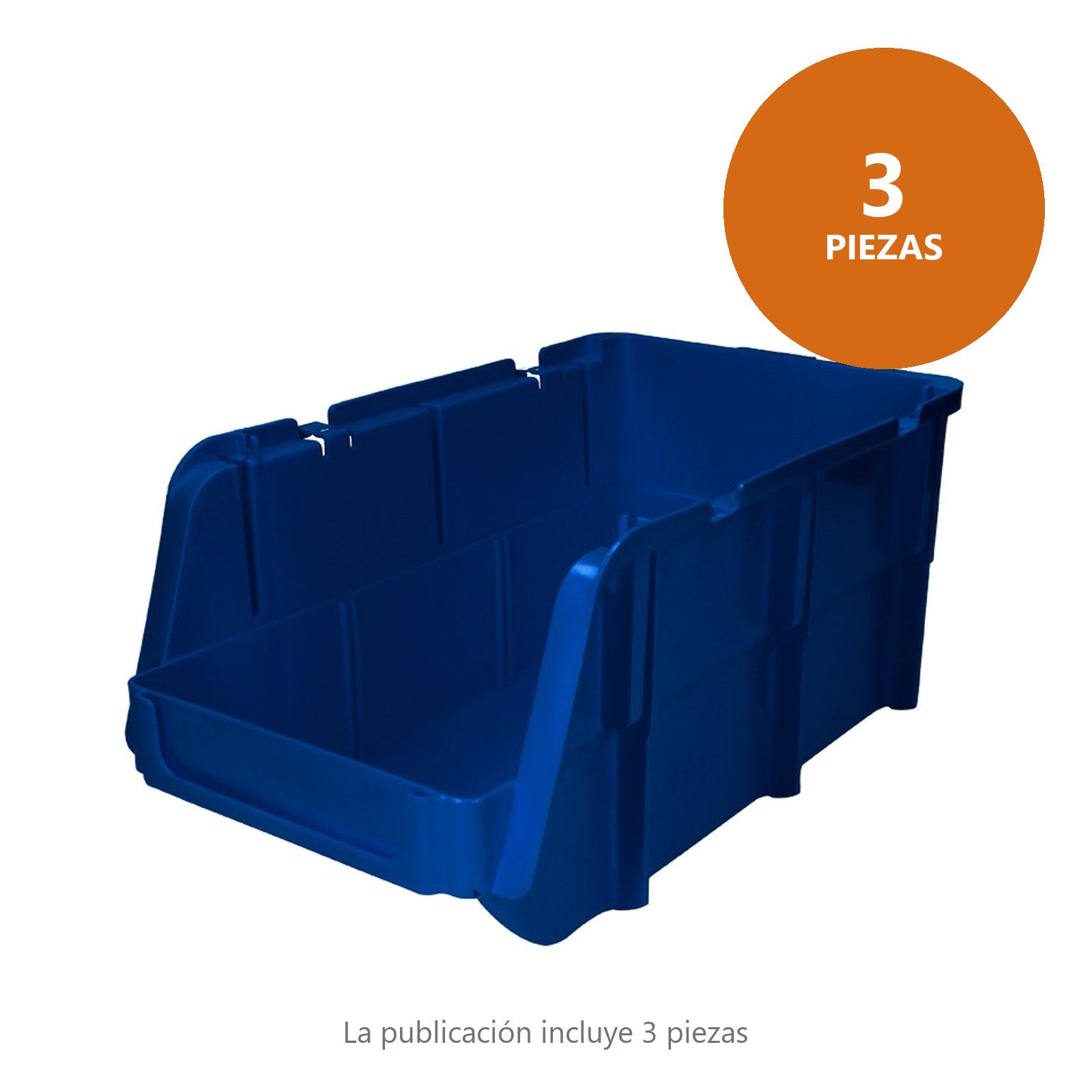 Gaveta plástica pico de pato color azul 14" x 8" x 7" Surtek - Imagen 3