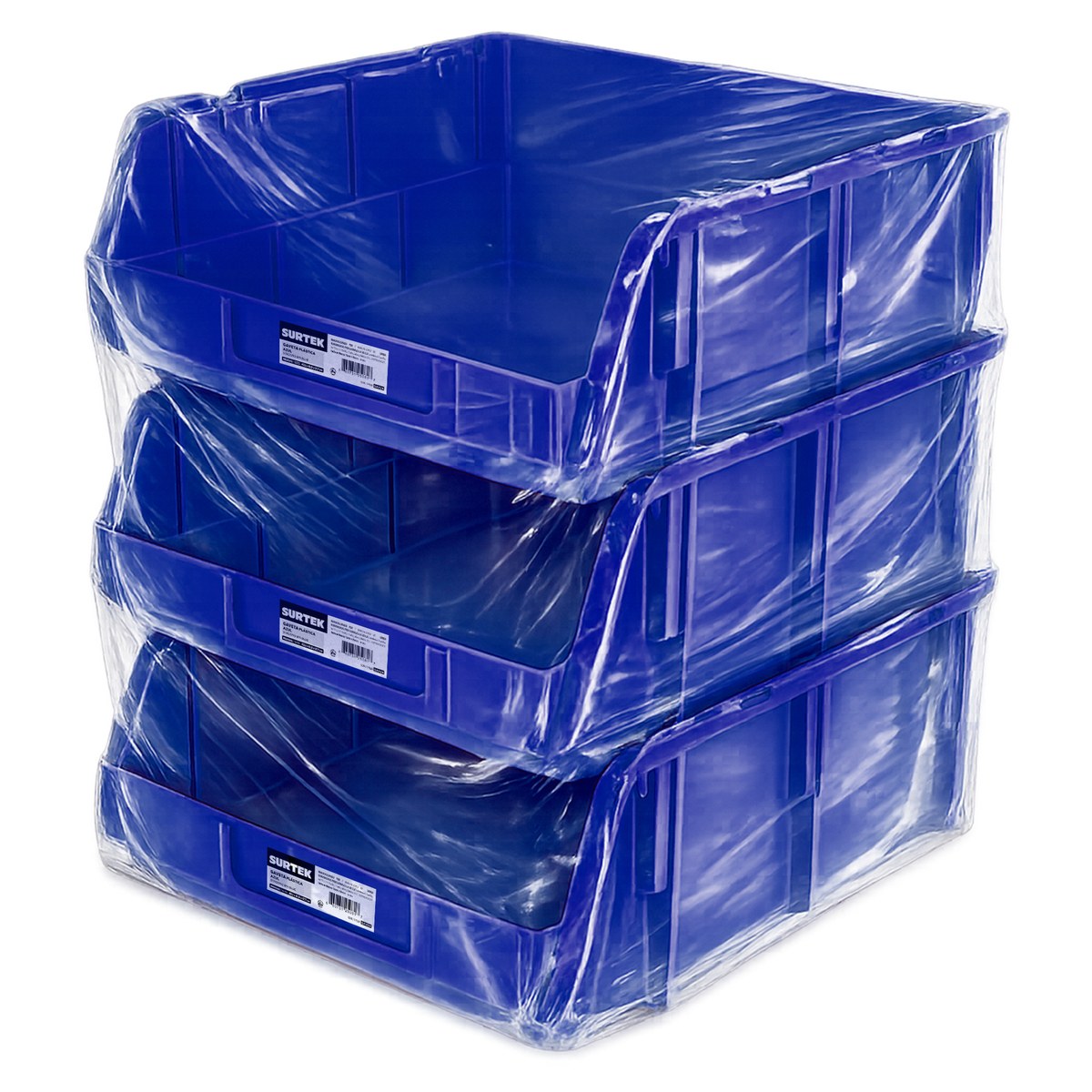 Gaveta plástica pico de pato color azul 17" x 16" x 7" Surtek - Imagen 2