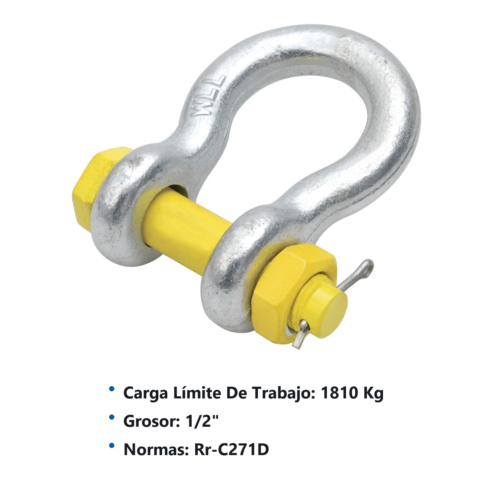 Grillete de acero forjado con chaveta 1/2" Surtek - Imagen 3