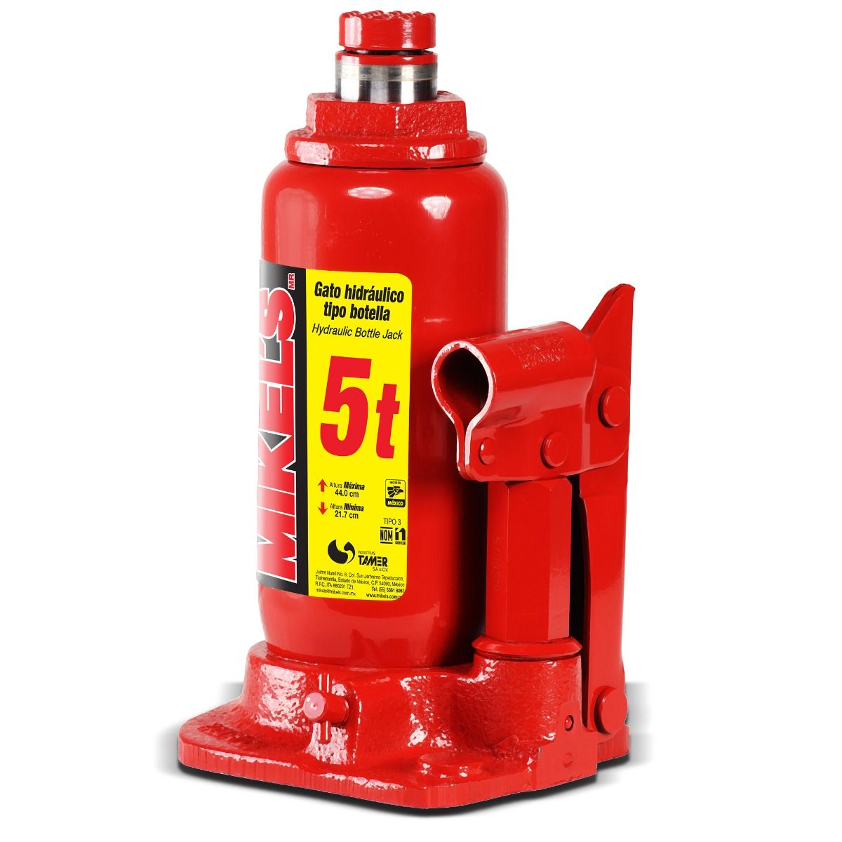 MIKELS GH-5 Gato hidráulico de botella con tornillo de extensión (5 ton) - Imagen 2