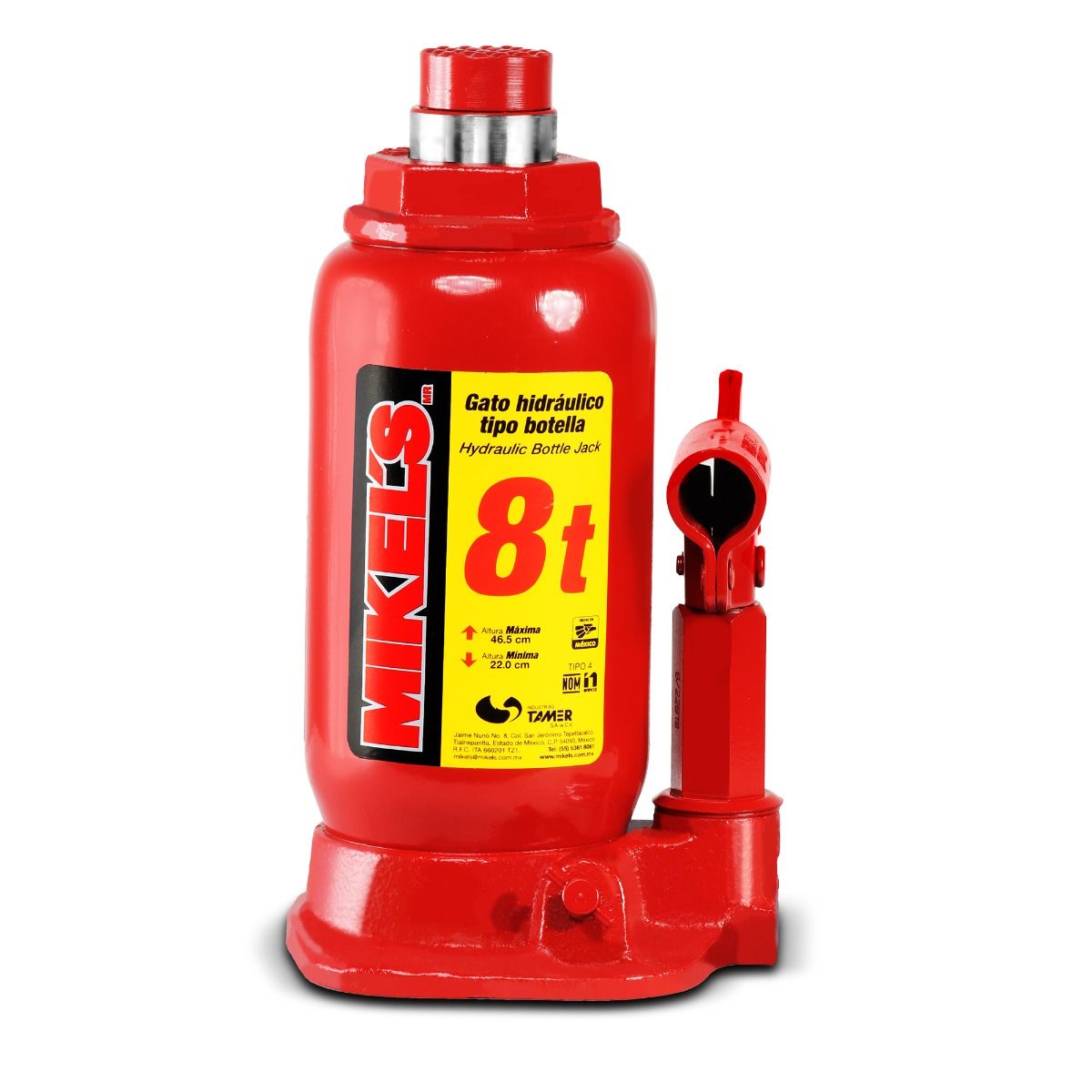 MIKELS GH-8 Gato hidráulico de botella con tornillo de extensión (8 ton)
