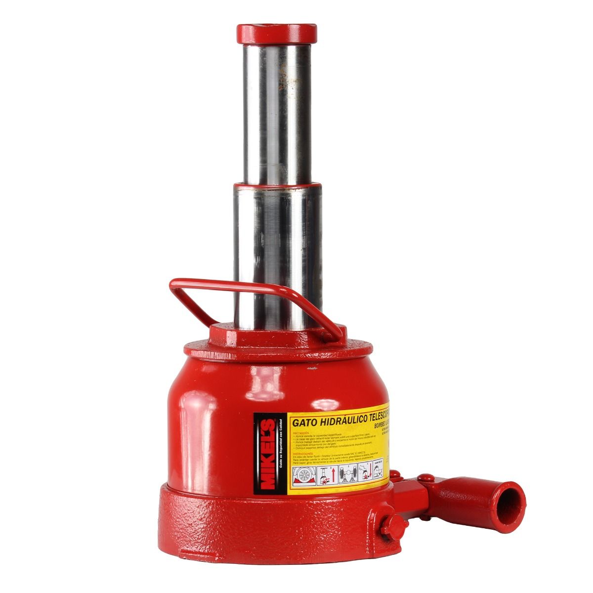 MIKELS GHT-12 Gato hidráulico telescópico de botella (12 ton) Bombeo lateral