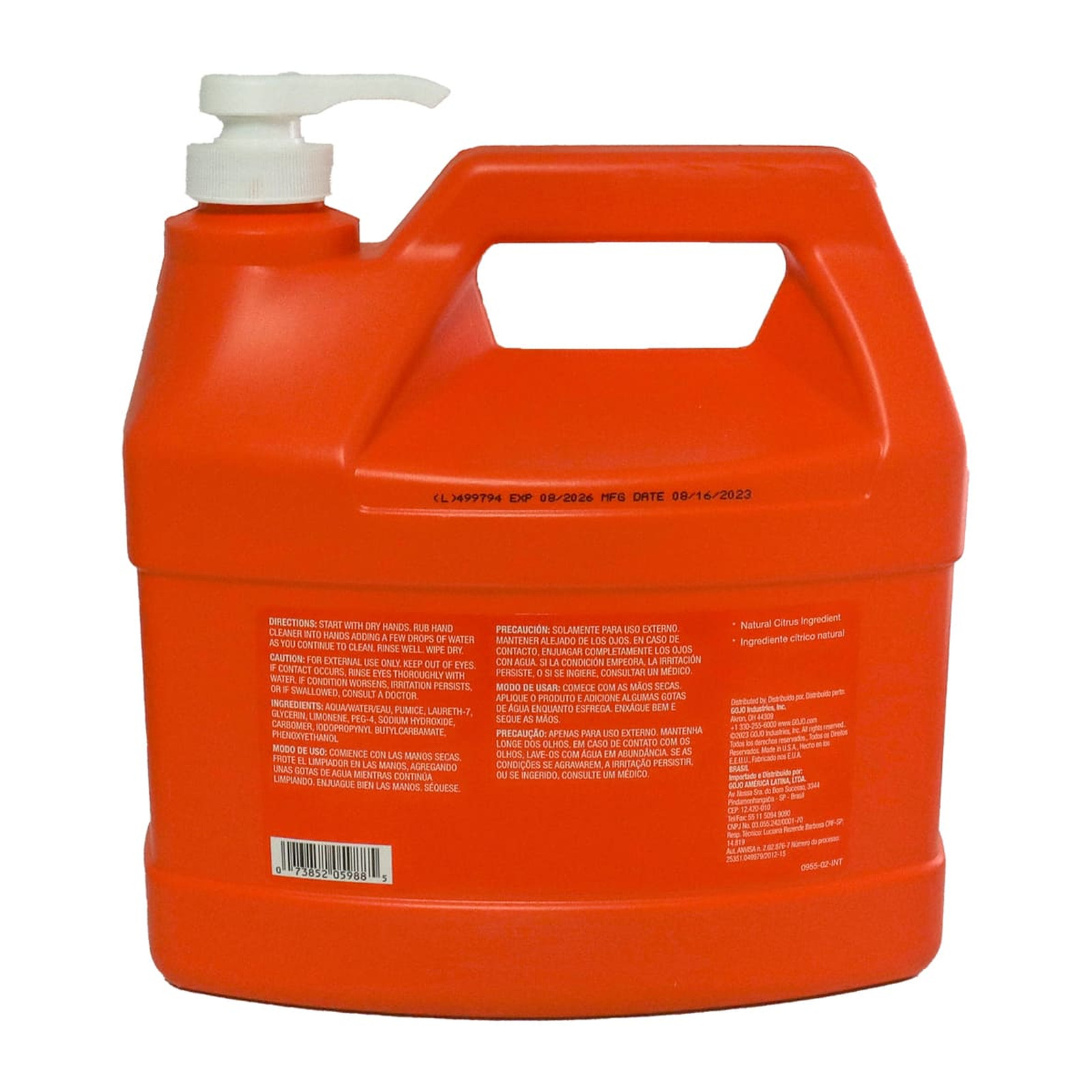 LIMPIADOR DE MANOS GOJO NAT. ORG. 1 GAL - Imagen 3