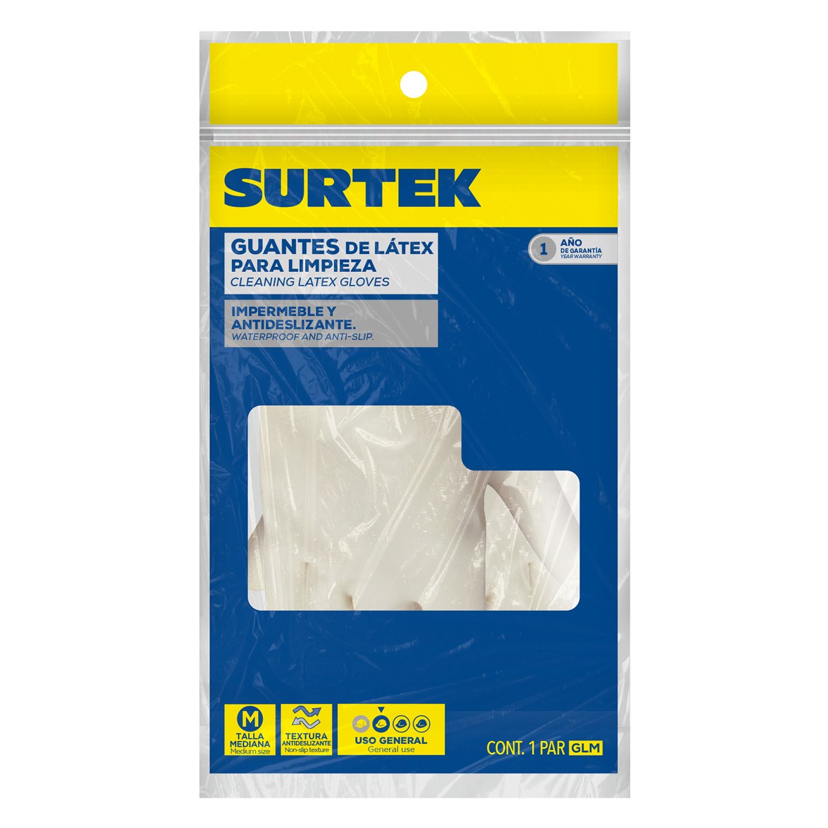 Guantes de látex para limpieza M Surtek - Imagen 2