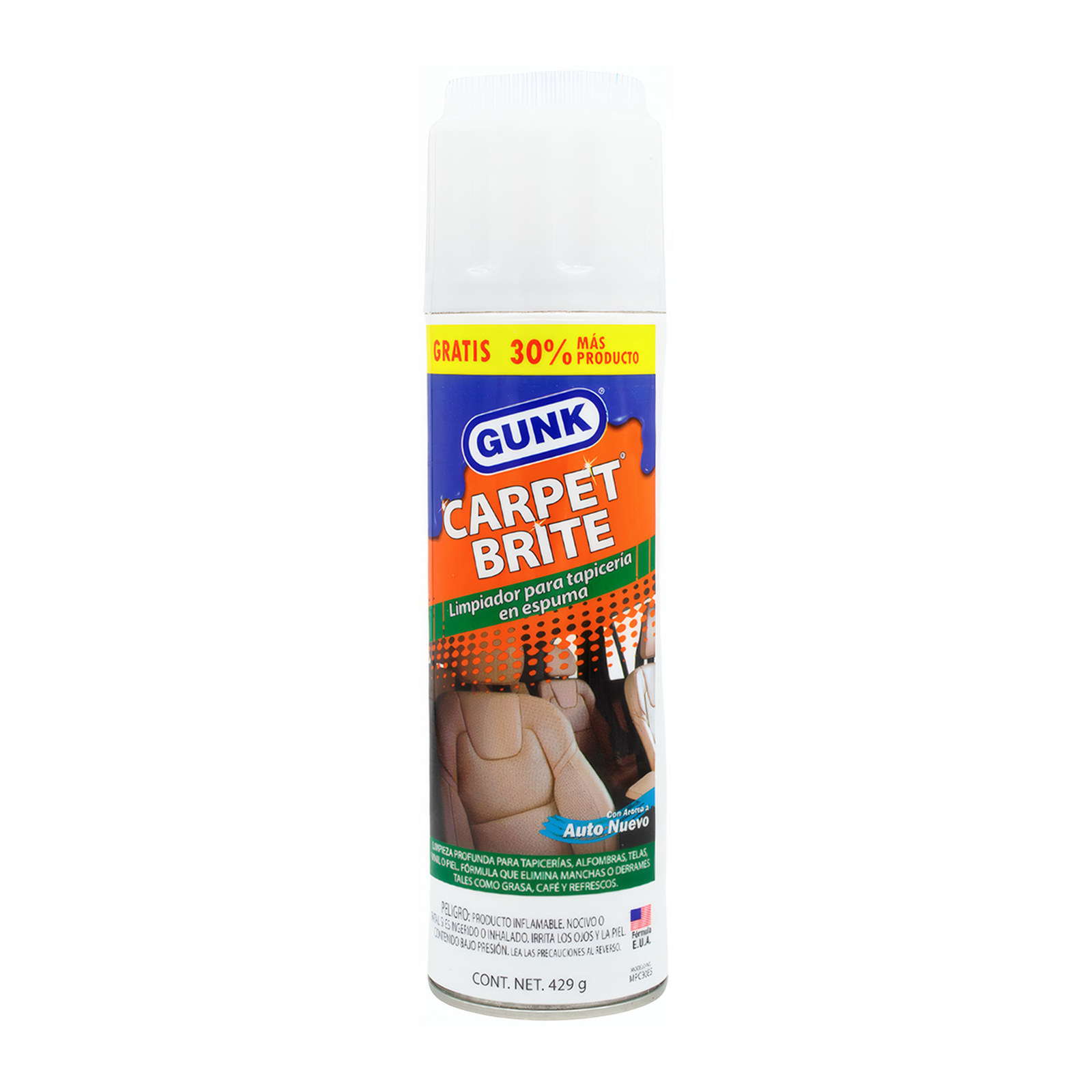 LIMPIADOR DE ALFOMBRAS 429 GR CON CEPILLO Y AROMA A NUEVO GUNK