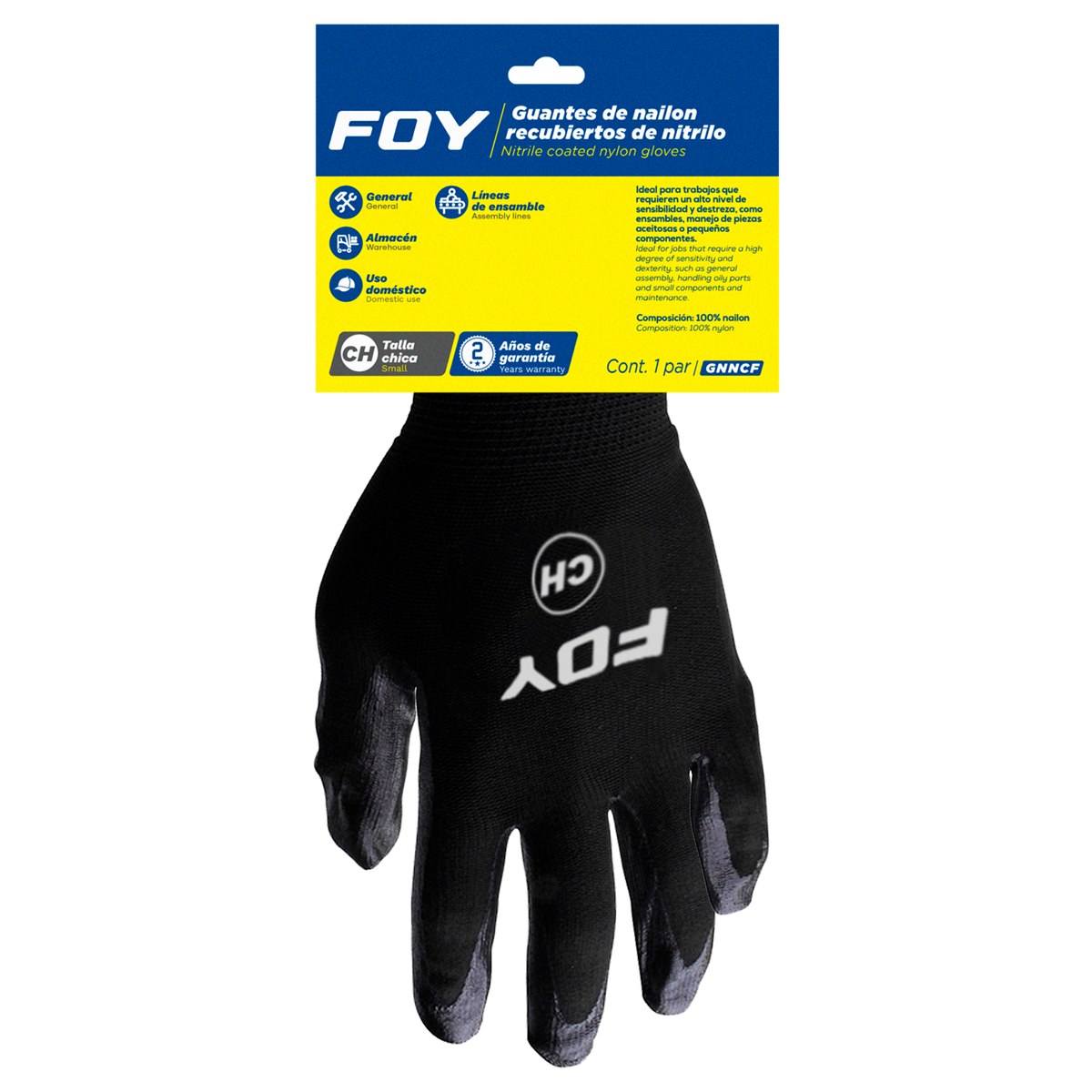 Guantes de nailon con recubrimiento de nitrilo CH Foy - Imagen 2