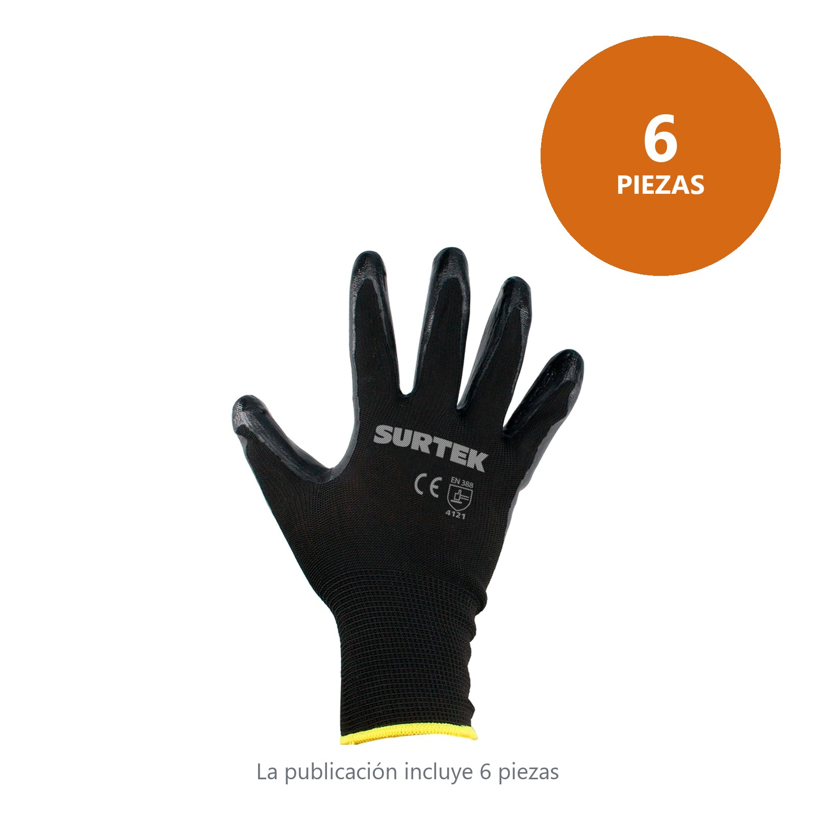 Guantes de nailon con recubrimiento de nitrilo M Surtek - Imagen 2