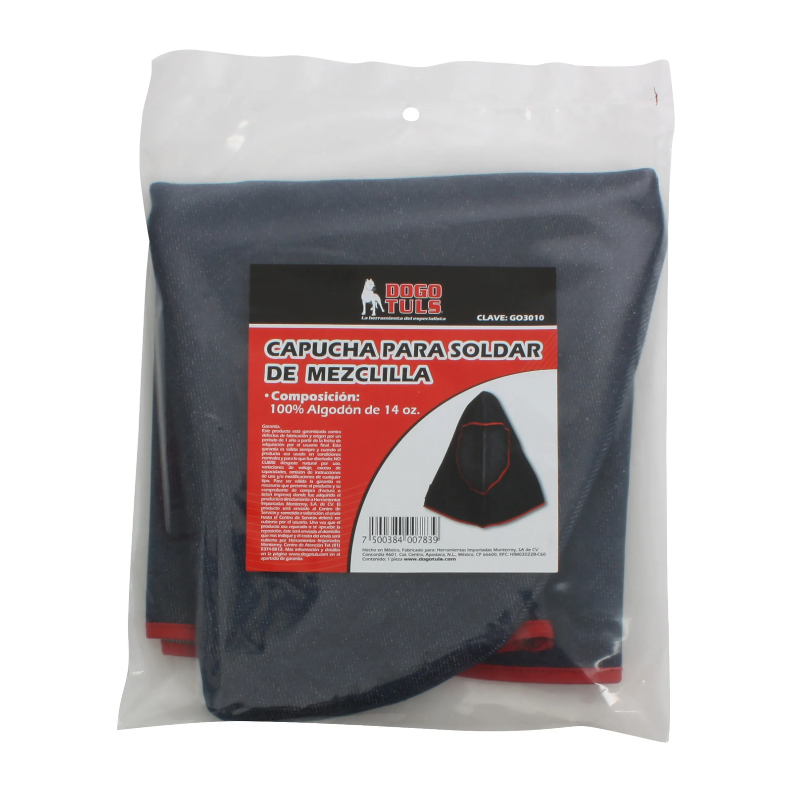 Capucha para Soldador de Mezclilla - Imagen 3
