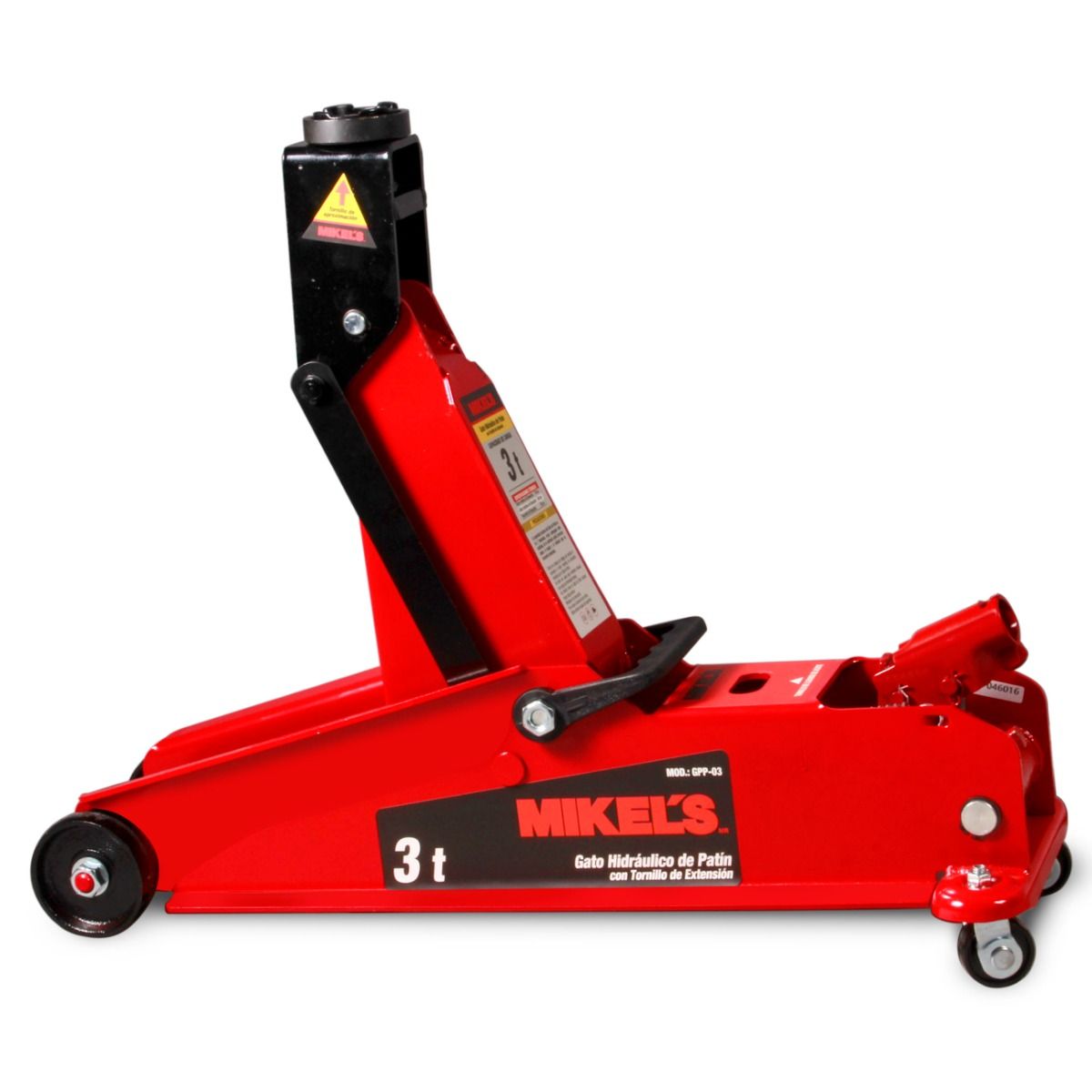 MIKELS GPP-03 Gato hidráulico de patín Premier para SUV, Pick Ups con tornillo de extensión (3 ton)