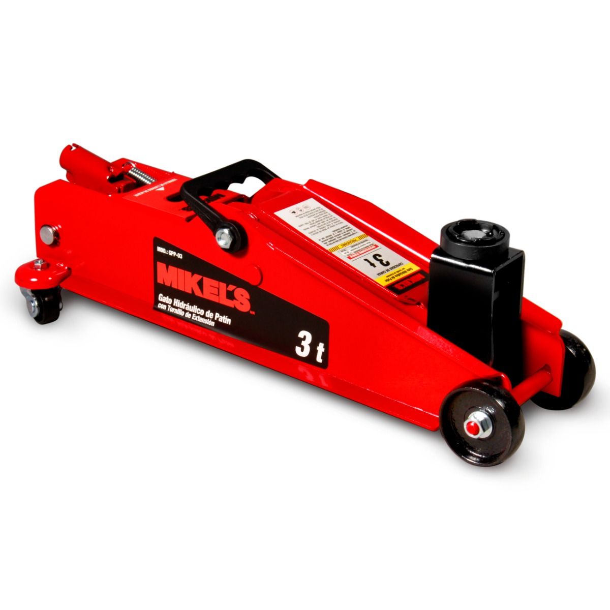 MIKELS GPP-03 Gato hidráulico de patín Premier para SUV, Pick Ups con tornillo de extensión (3 ton) - Imagen 2