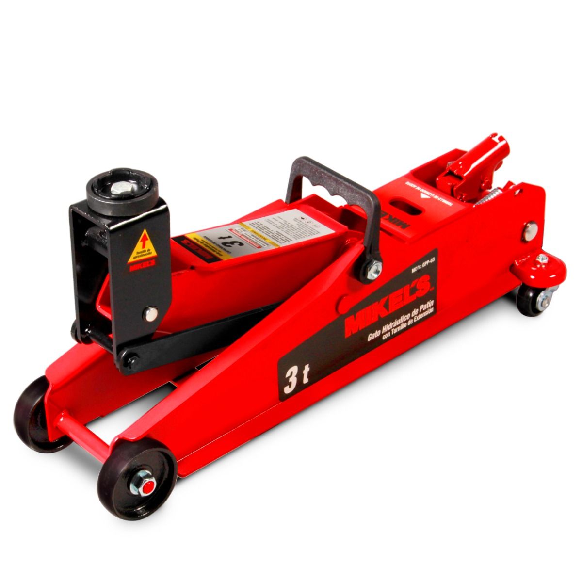 MIKELS GPP-03 Gato hidráulico de patín Premier para SUV, Pick Ups con tornillo de extensión (3 ton) - Imagen 3