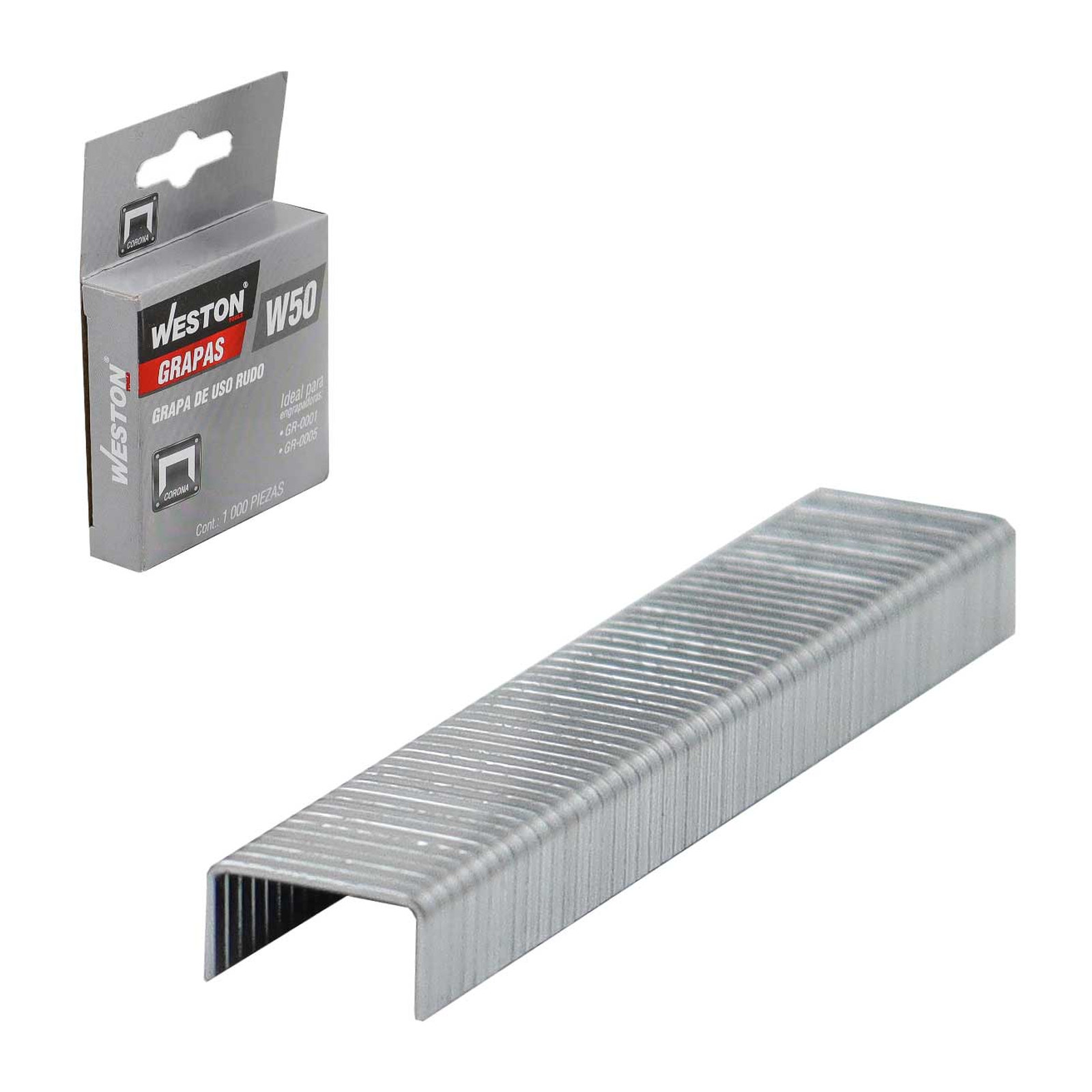Grapas Weston W50 3/8" (10 mm) Caja con 1,000 Piezas