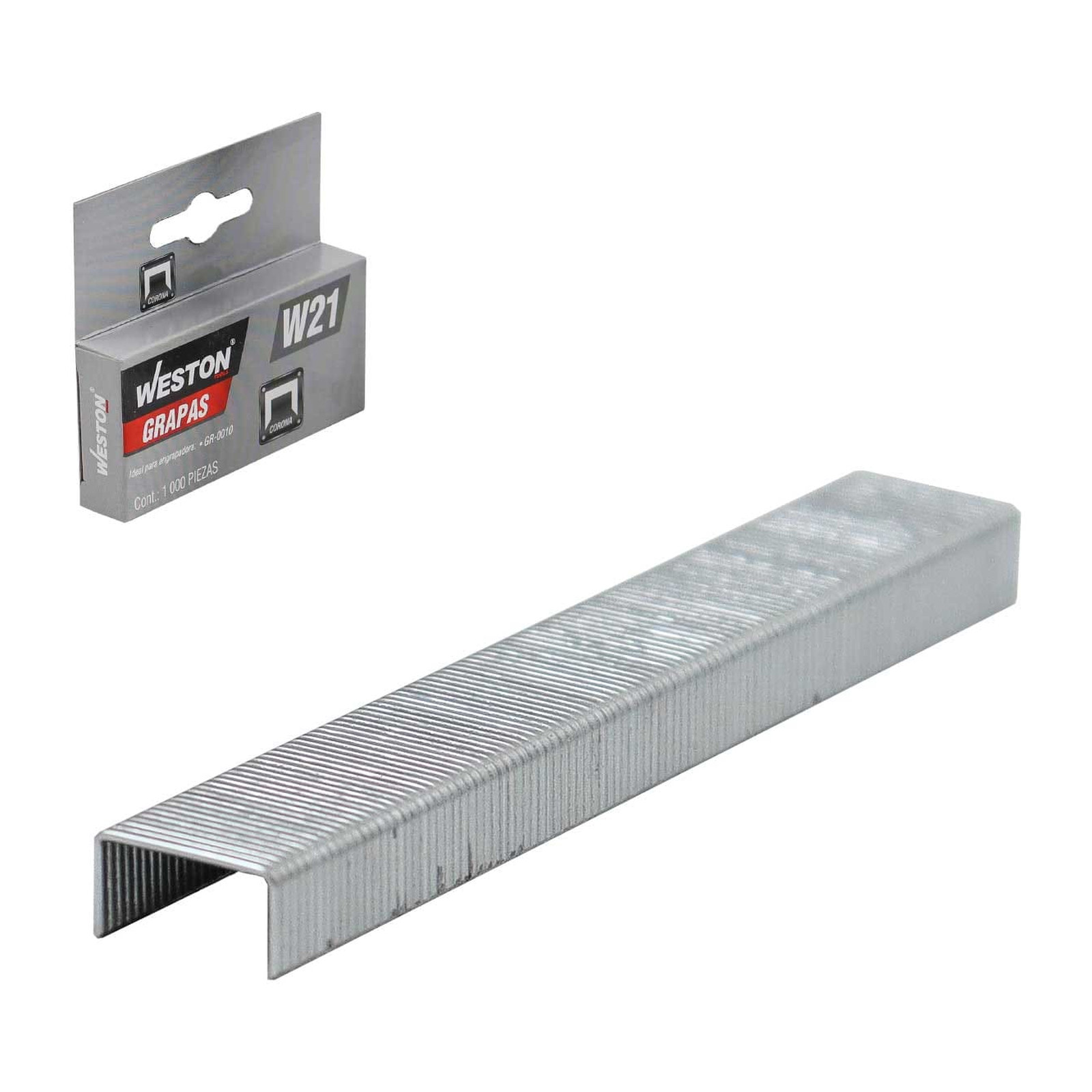 Grapas WESTON W21 3/8" (10 mm) Caja con 1,000 Piezas