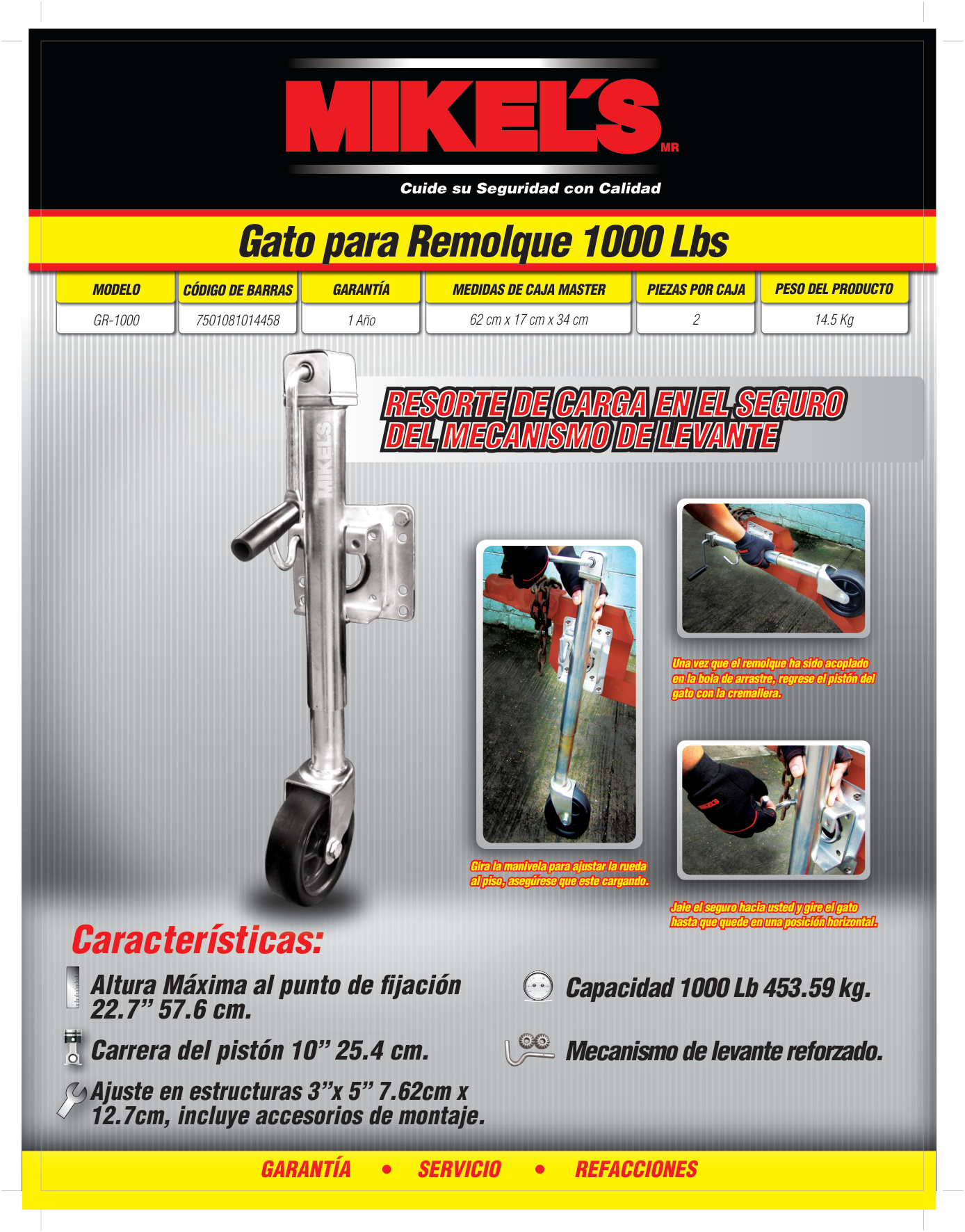 MIKELS GR-1000 Gato para remolque (1,000 lbs) - Imagen 2