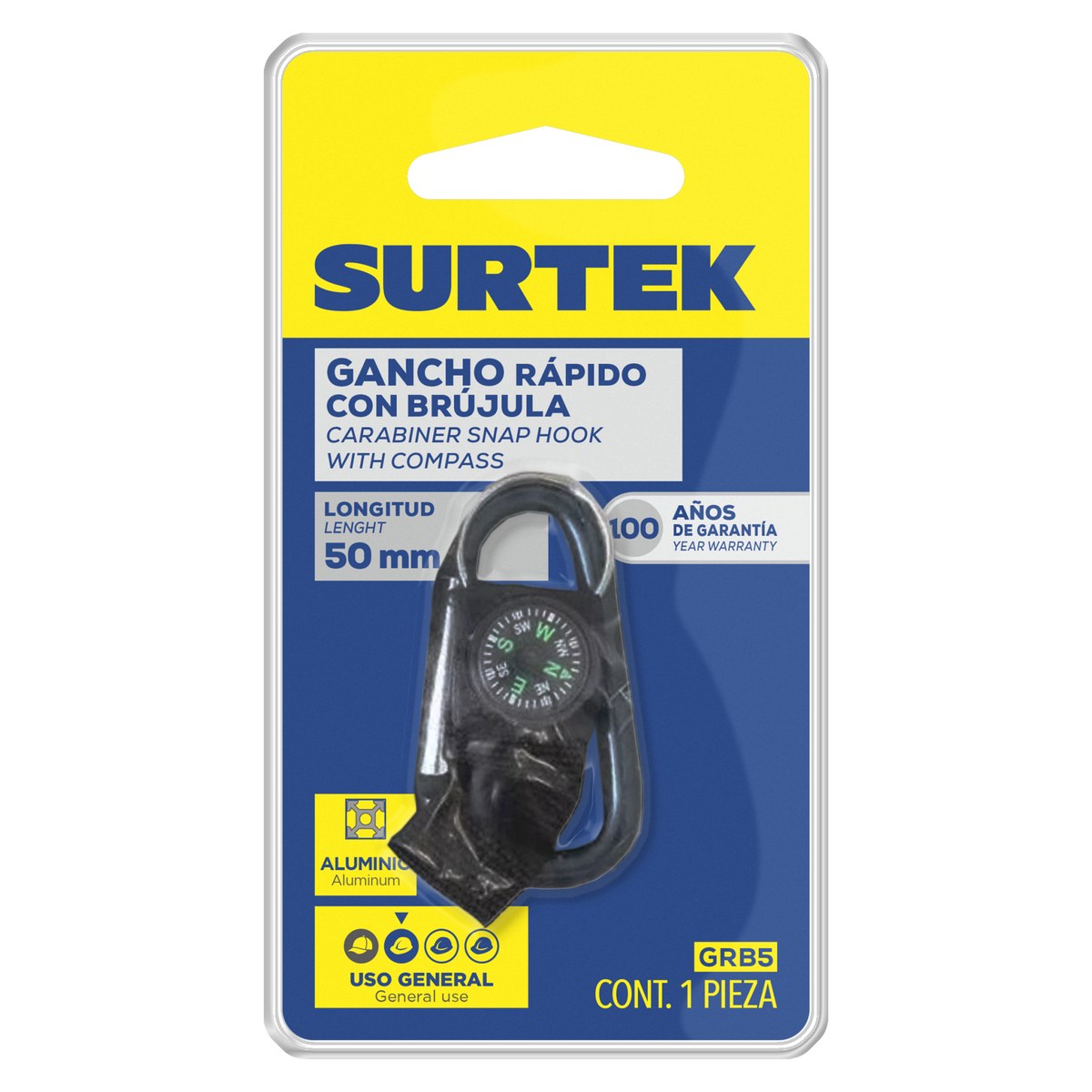 Gancho rápido con brújula 5 x 50 mm Surtek - Imagen 2