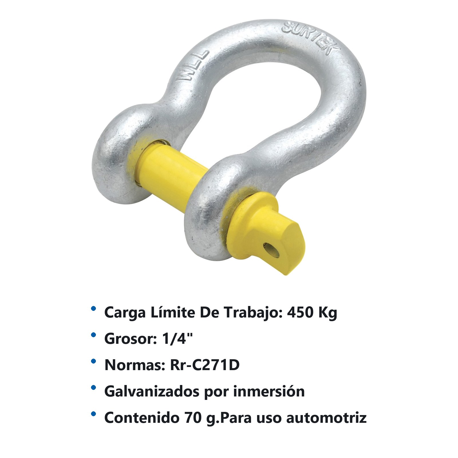 Grillete de acero forjado 1/4" Surtek - Imagen 3