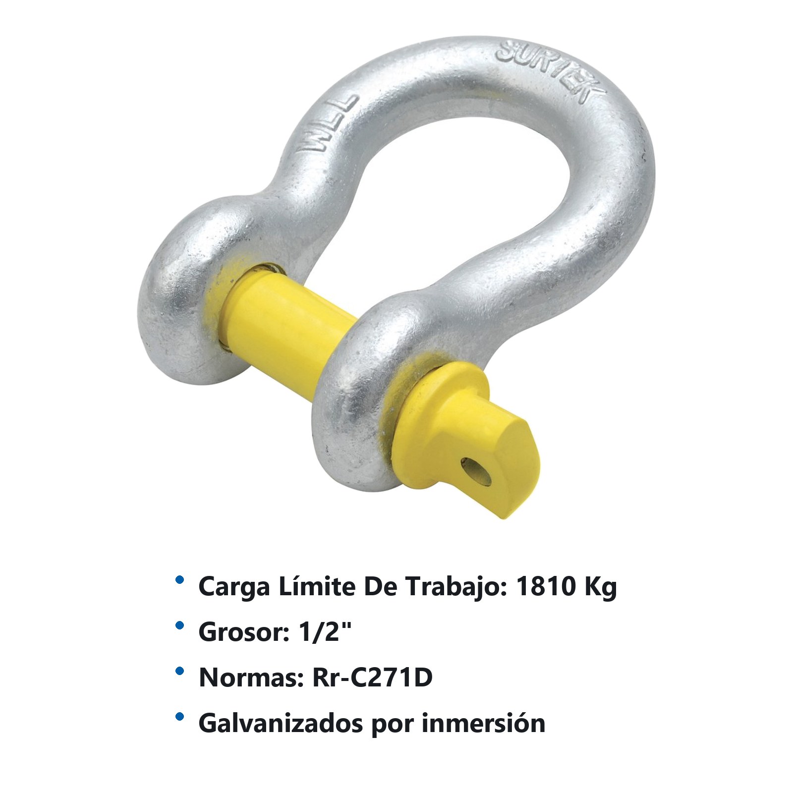 Grillete de acero forjado 1/2" Surtek - Imagen 3