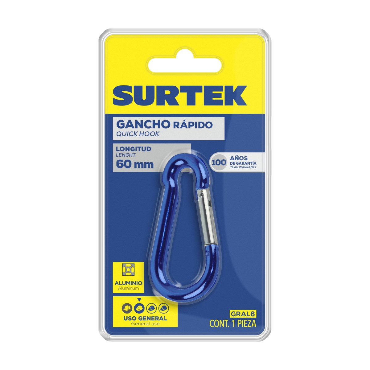 Gancho rápido tipo pera 8 x 80 mm Surtek - Imagen 2