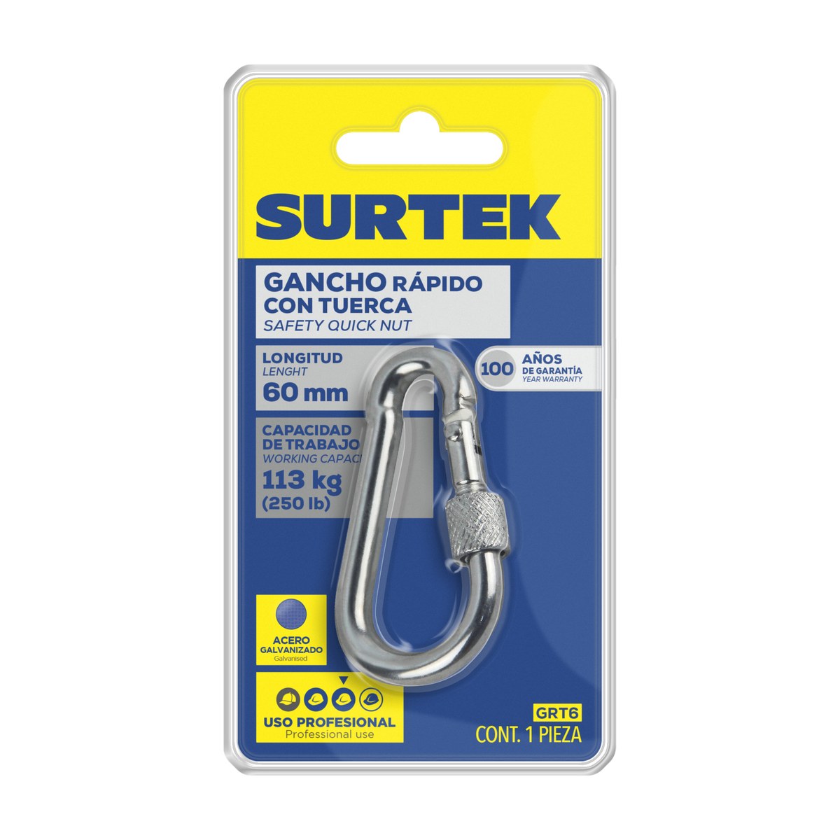 Gancho rápido con tuerca 6 x 60 mm Surtek - Imagen 2