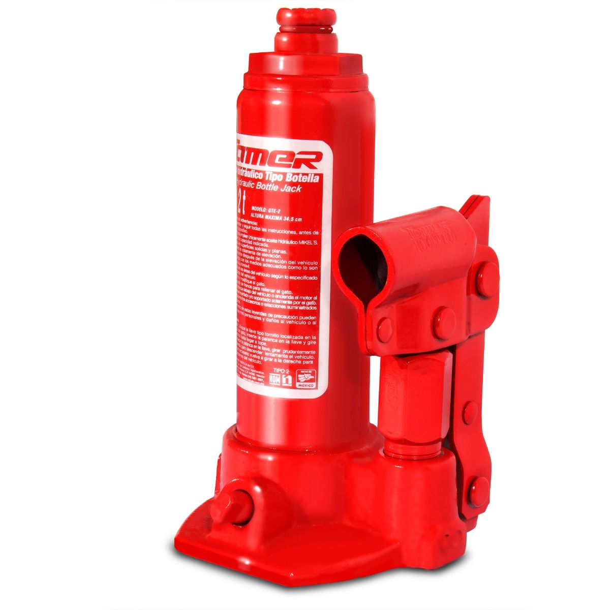 TAMER GTE-2 Gato hidráulico de botella con tornillo de extensión (2 ton) - Imagen 2