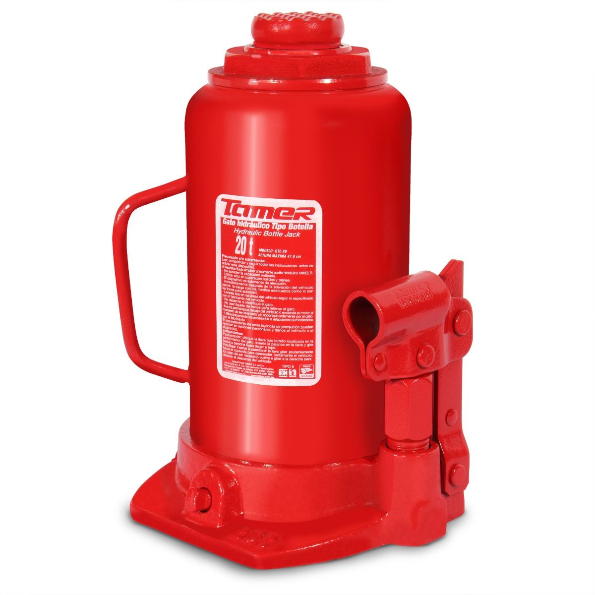 TAMER GTE-20 Gato hidráulico de botella con tornillo de extensión (20 ton) - Imagen 2