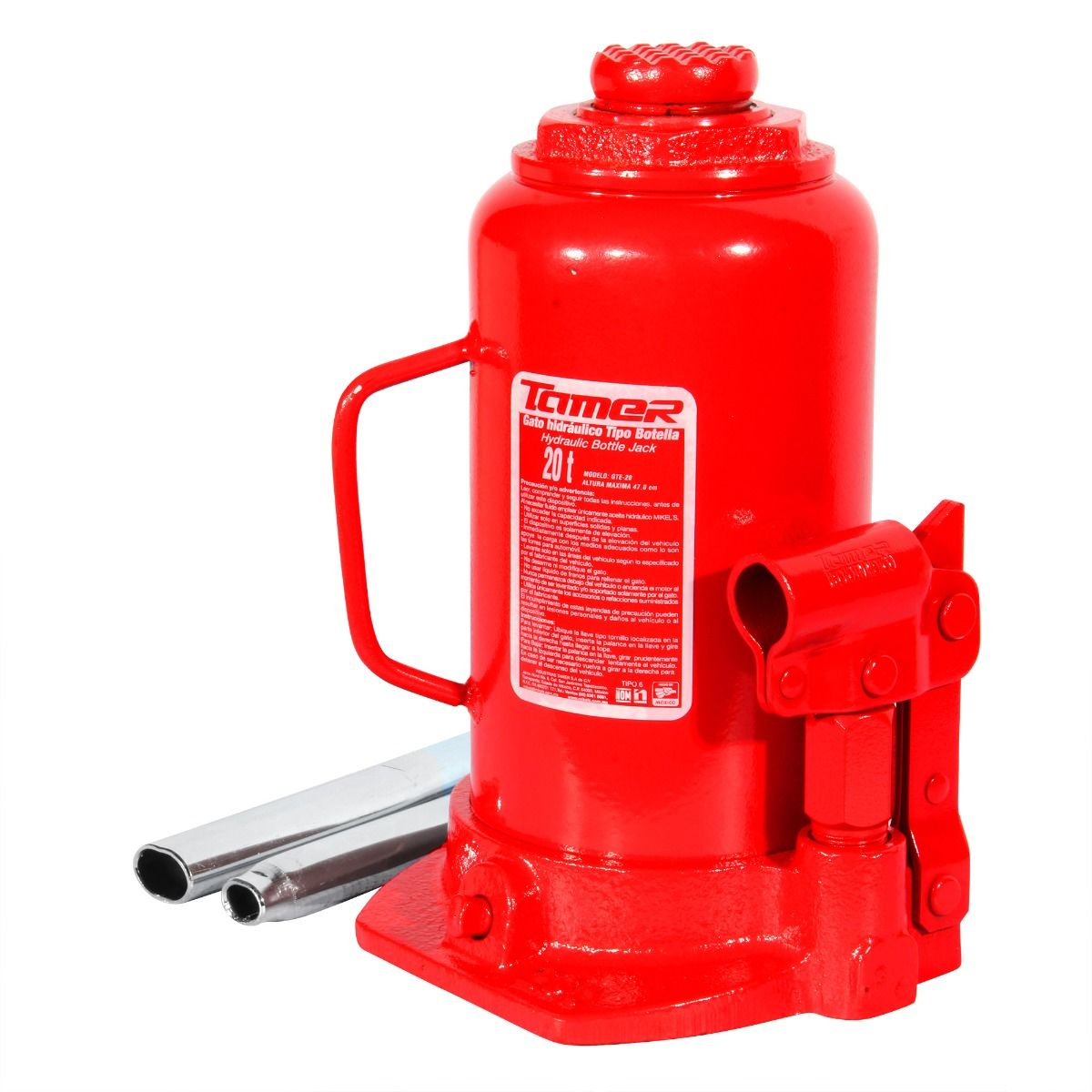 TAMER GTE-20 Gato hidráulico de botella con tornillo de extensión (20 ton) - Imagen 3