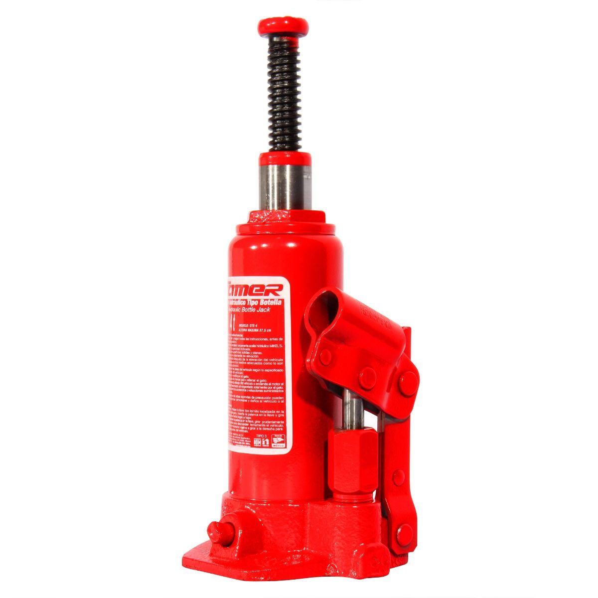 TAMER GTE-4 Gato hidráulico de botella con tornillo de extensión (4 ton)