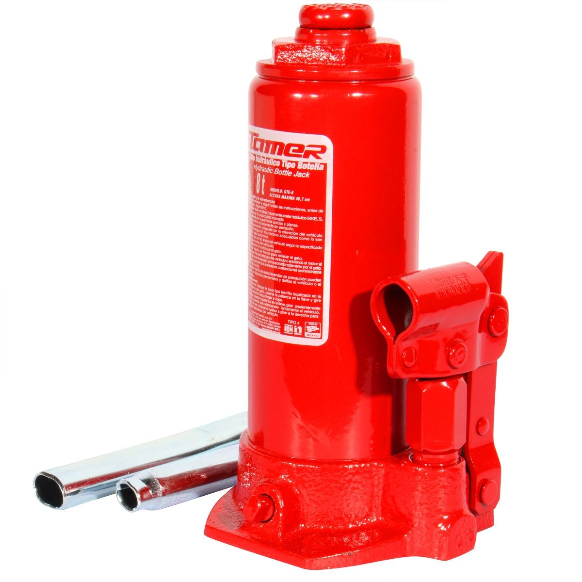 TAMER GTE-8 Gato hidráulico de botella con tornillo de extensión (8 ton) - Imagen 2