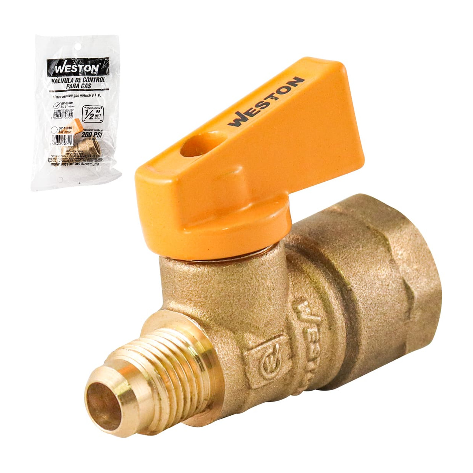 Válvula de Control para Gas 5/16" x 1/2" Weston
