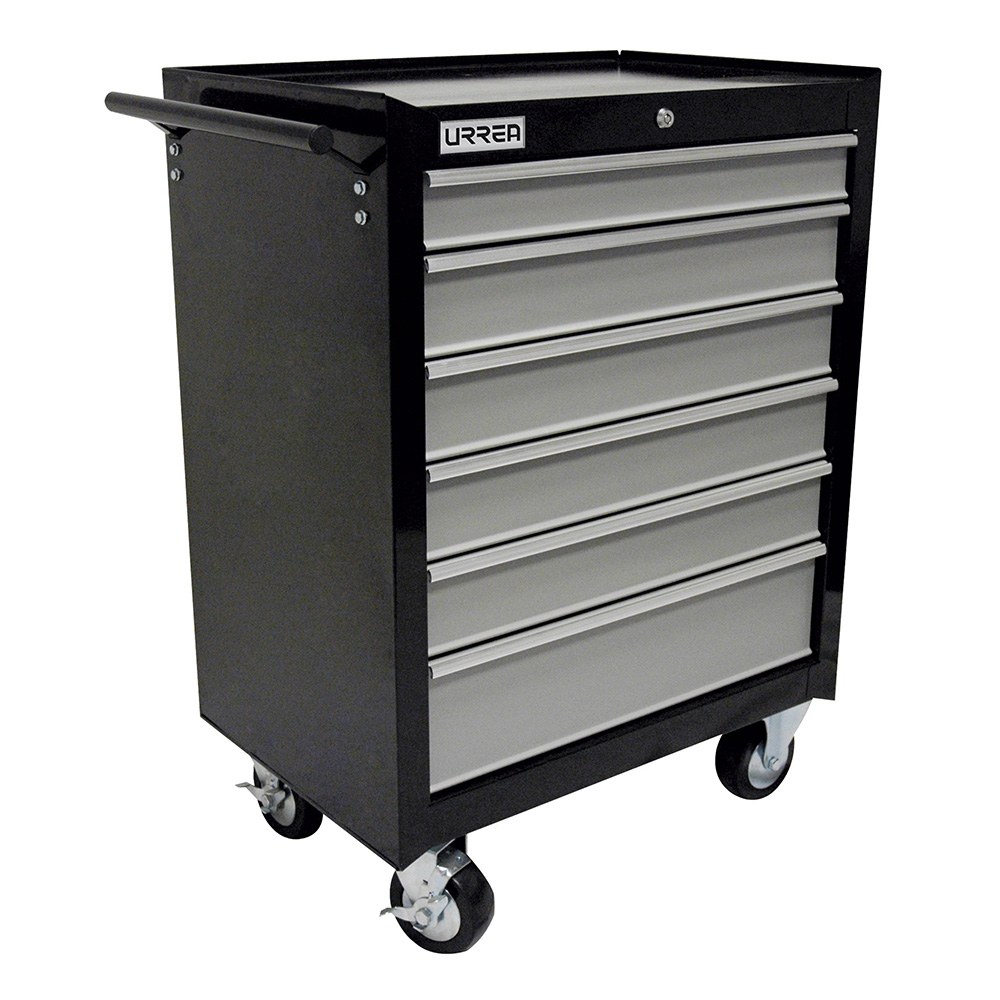 Gabinete móvil 6 gavetas color negro serie H 27" Urrea