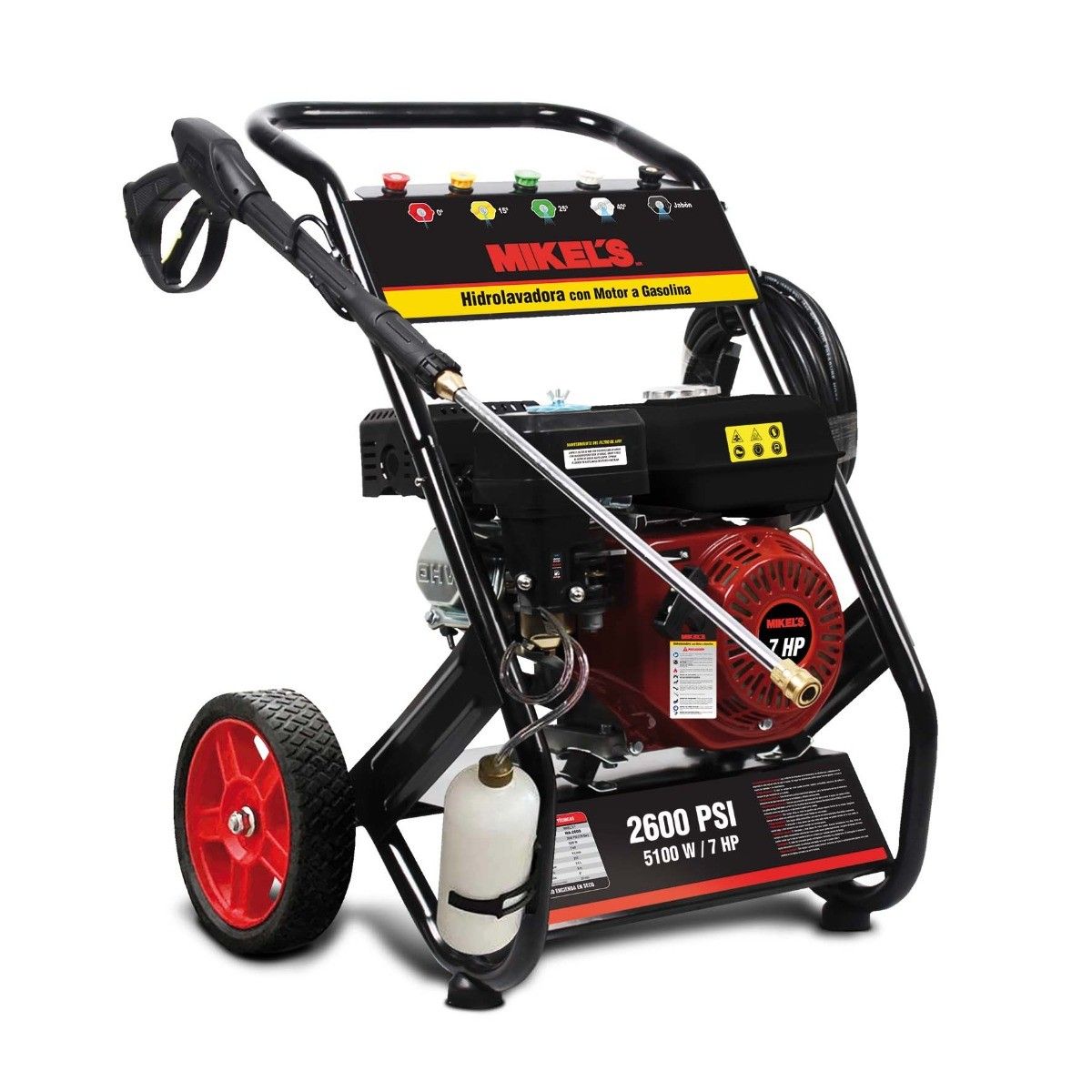 MIKELS HA-2600 Hidrolavadora de alta presión a gasolina motor 4 tiempos (2,600 PSI / 7 HP)