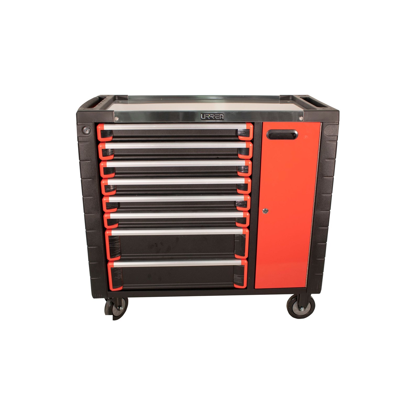Gabinete móvil 8 gavetas color rojo y negro serie HD 38" Urrea - Imagen 3