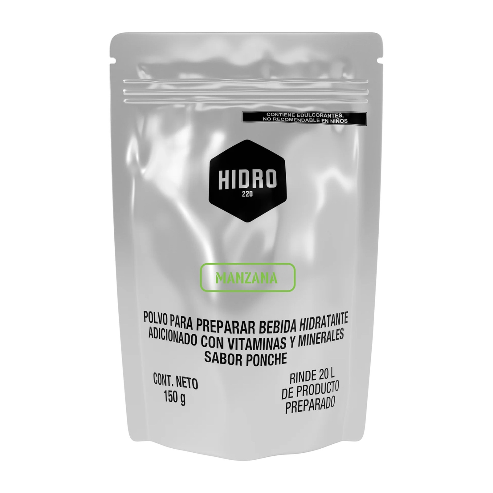 SOBRE INDIVIDUAL 150g PARA 20L SABOR MANZANA HIDRO220