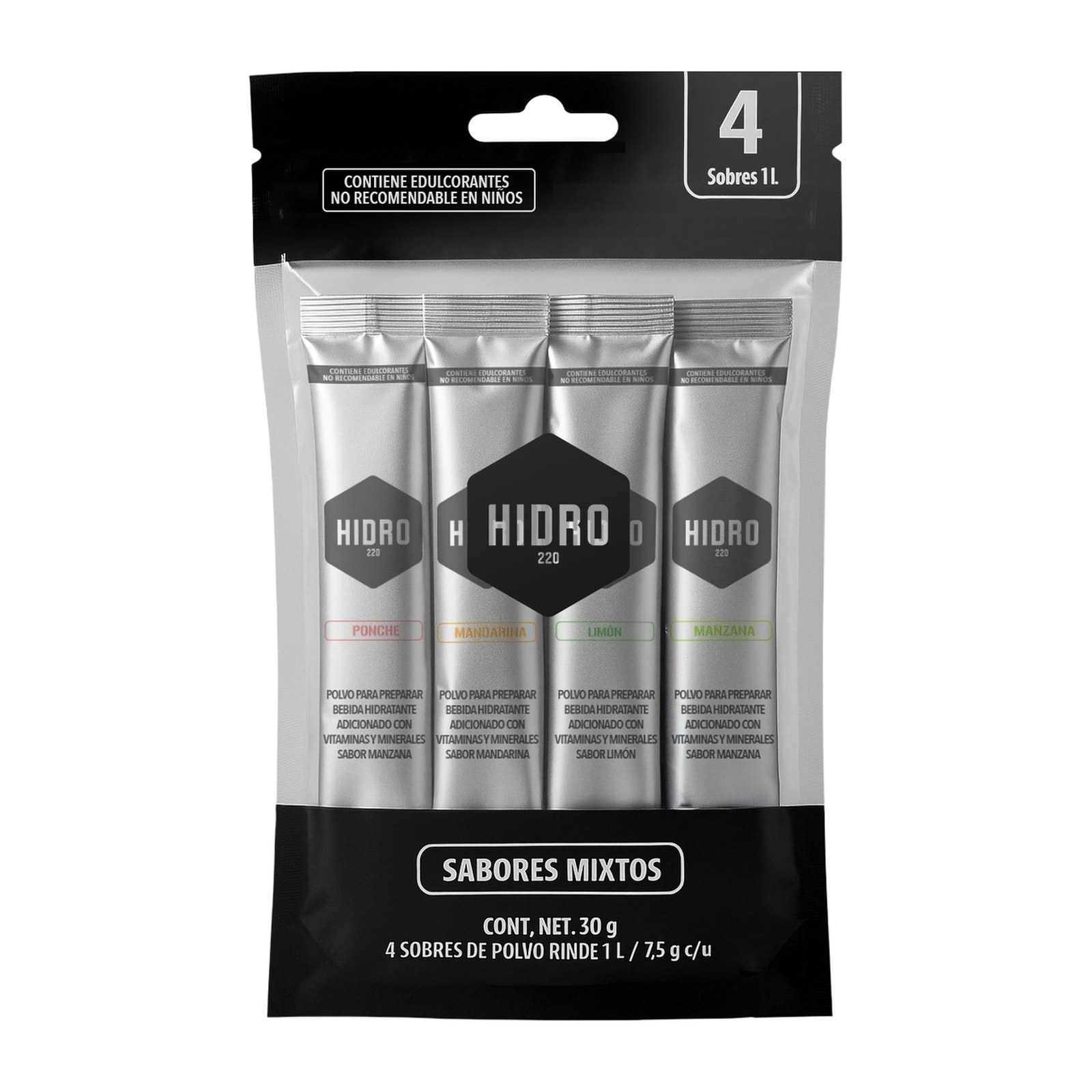 4 SOBRES PACK 30g (7.5g c/u) PARA 1L MULTISABOR HIDRO220