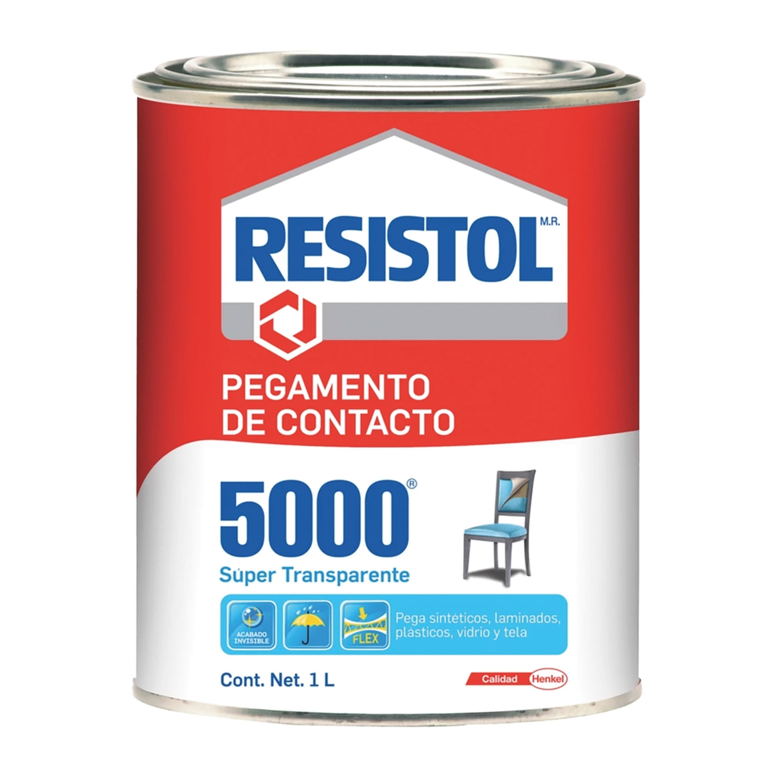 PEGAMENTO DE CONTACTO SÚPER TRANSPARENTE RESISTOL 5000 ST 1 L
