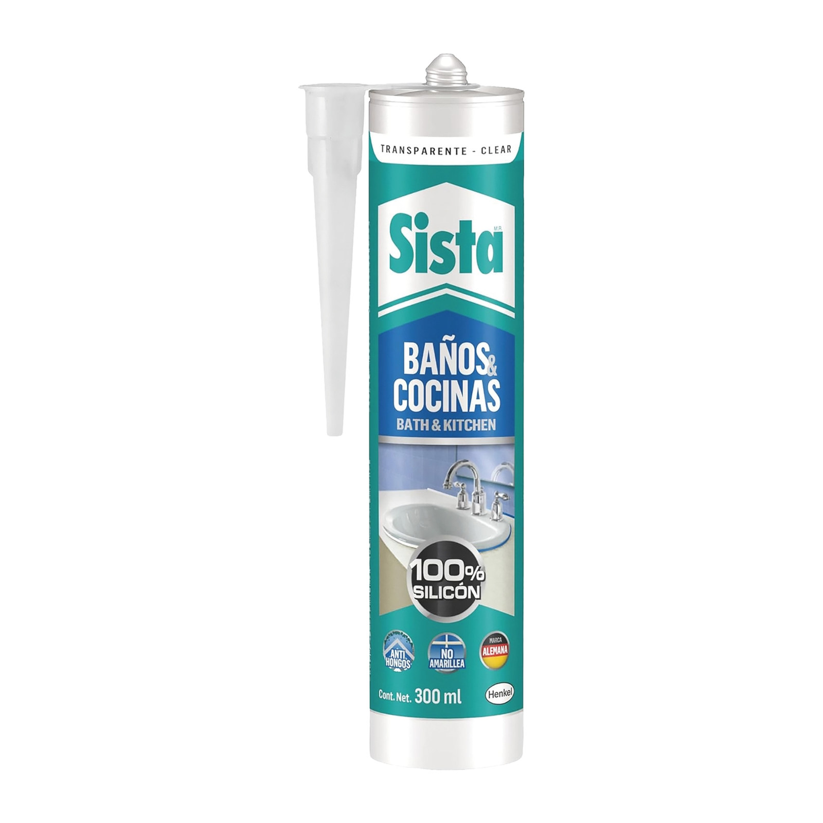 SILICÓN PARA BAÑOS Y COCINAS TRANSPARENTE SISTA DC B&K 300 ML
