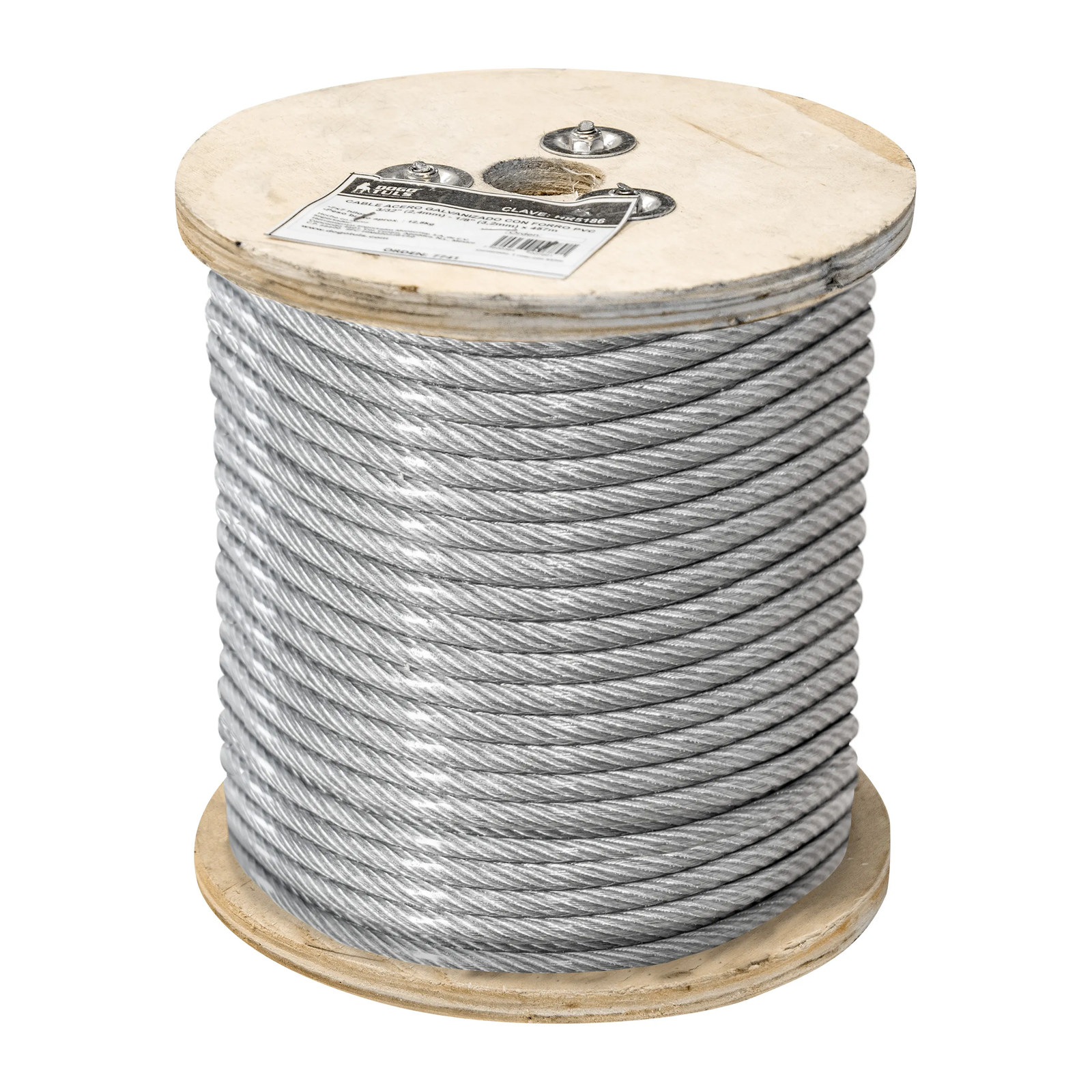 Cable Galvanizado con Forro PVC 1/16"-3/32" 7x7 100 m