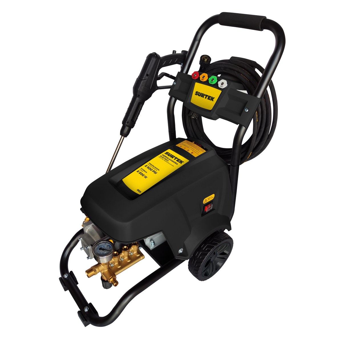 Hidrolavadora eléctrica 2200 W 127 V 1740 PSI, 8 Lt por minuto Surtek