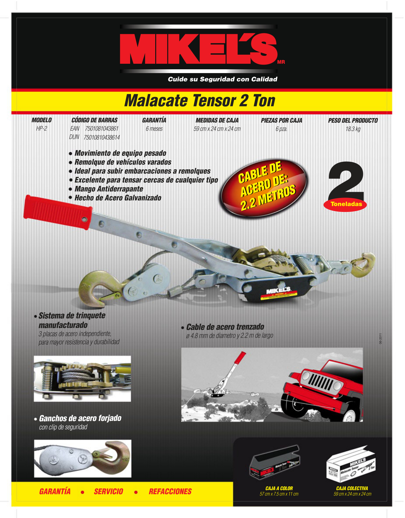MIKELS HP-2 Malacate tensor reforzado (2 ton) - Imagen 4