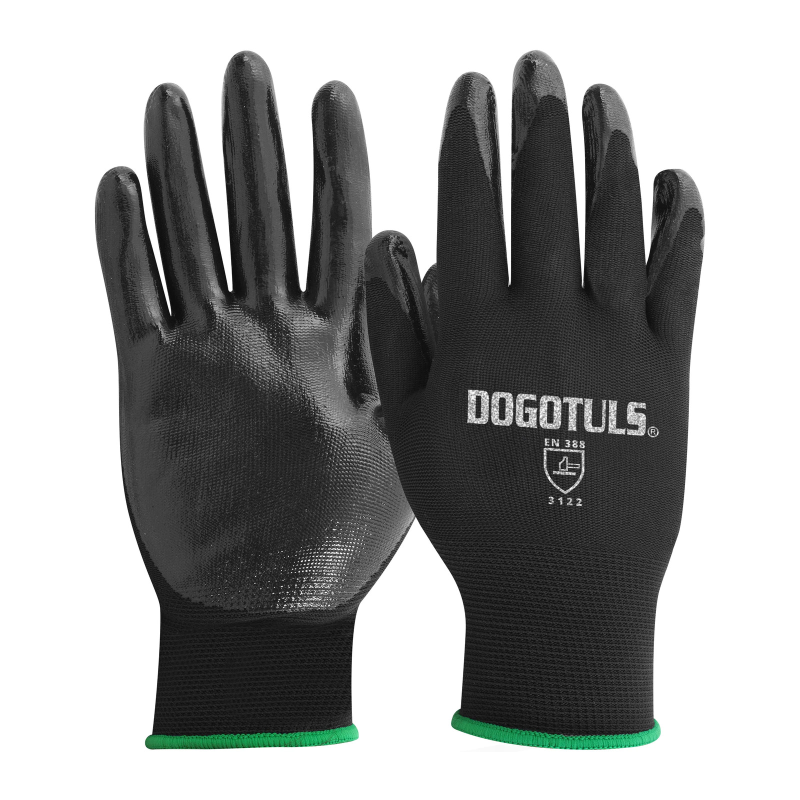 GUANTE NYLON PALMA NITRILO NEGRO MED